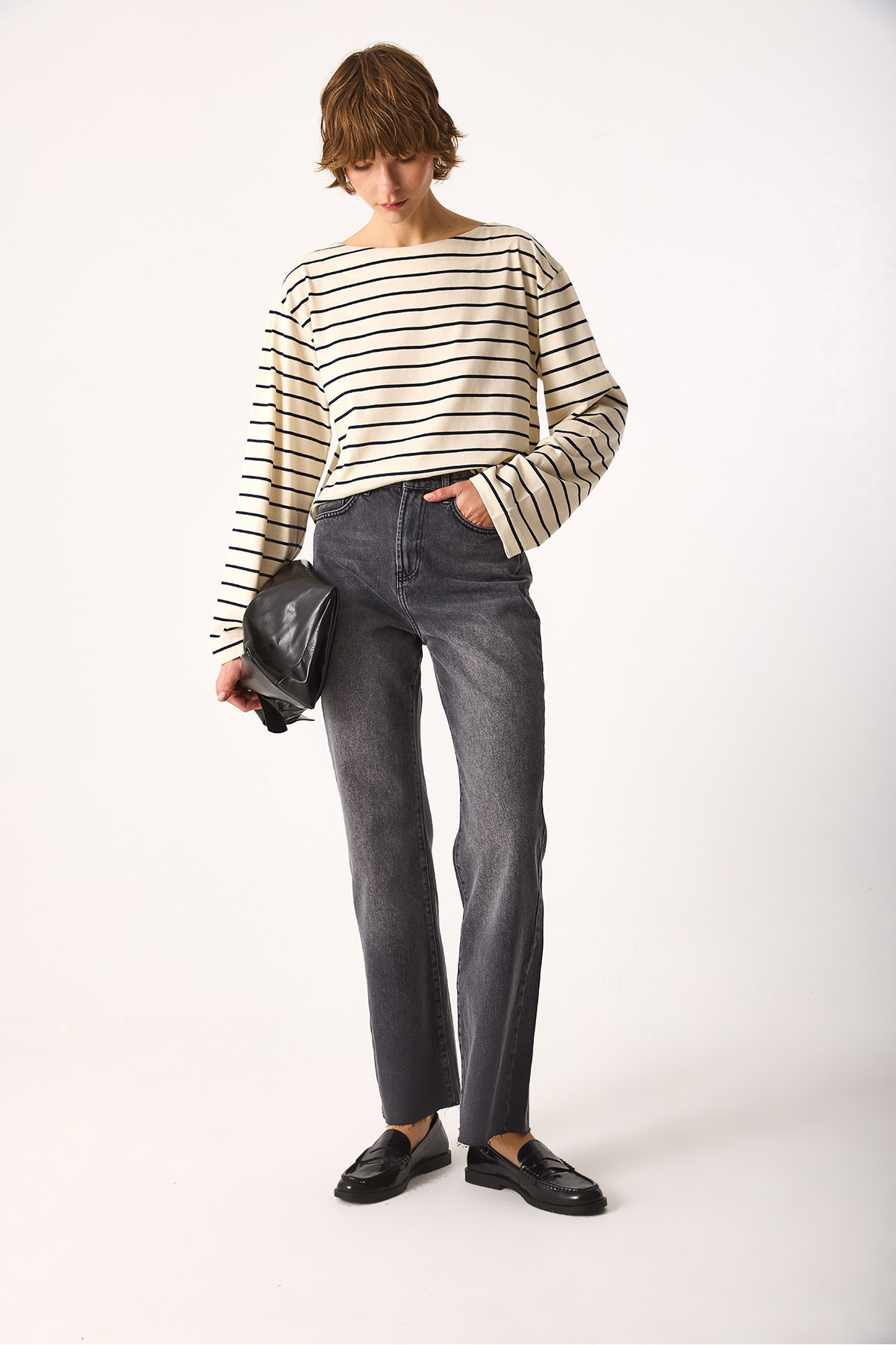Wanda Antrasit Wide Leg Jean Pantolon-ANTRASİT