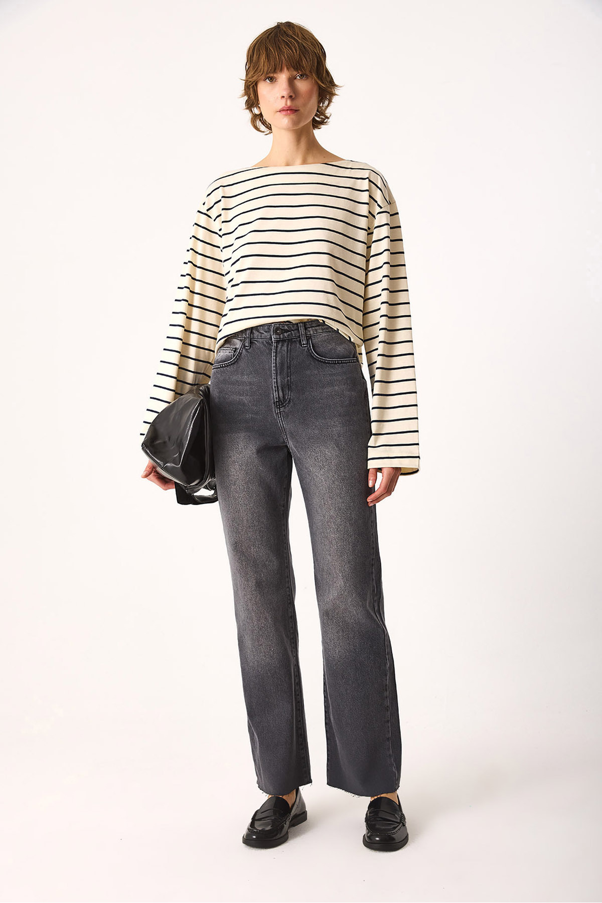 Wanda Antrasit Wide Leg Jean Pantolon-ANTRASİT