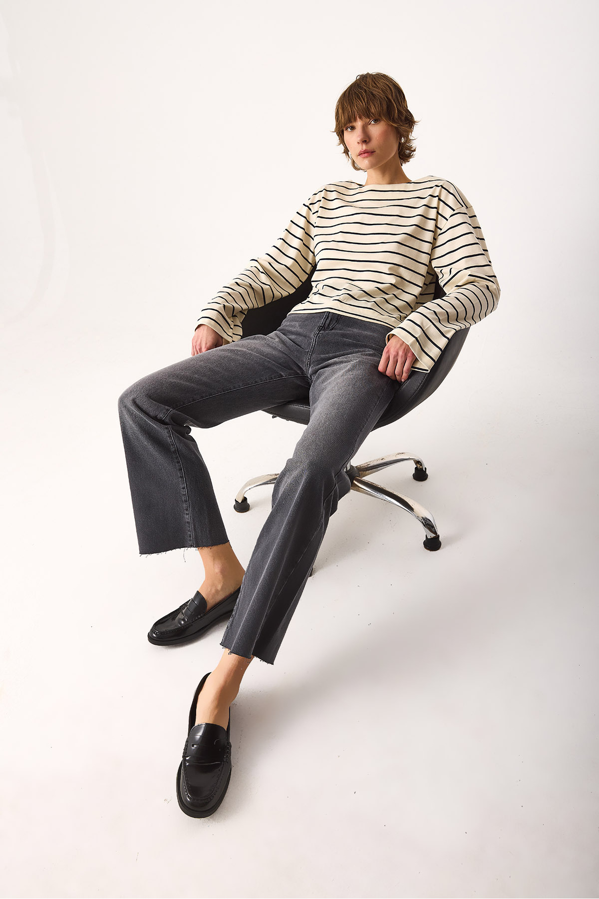 Wanda Antrasit Wide Leg Jean Pantolon-ANTRASİT