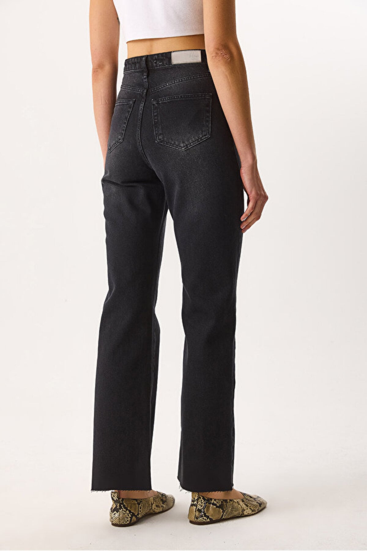 Wanda Ekstra Yüksek Bel Black Wide Leg Jean Pantolon-Black
