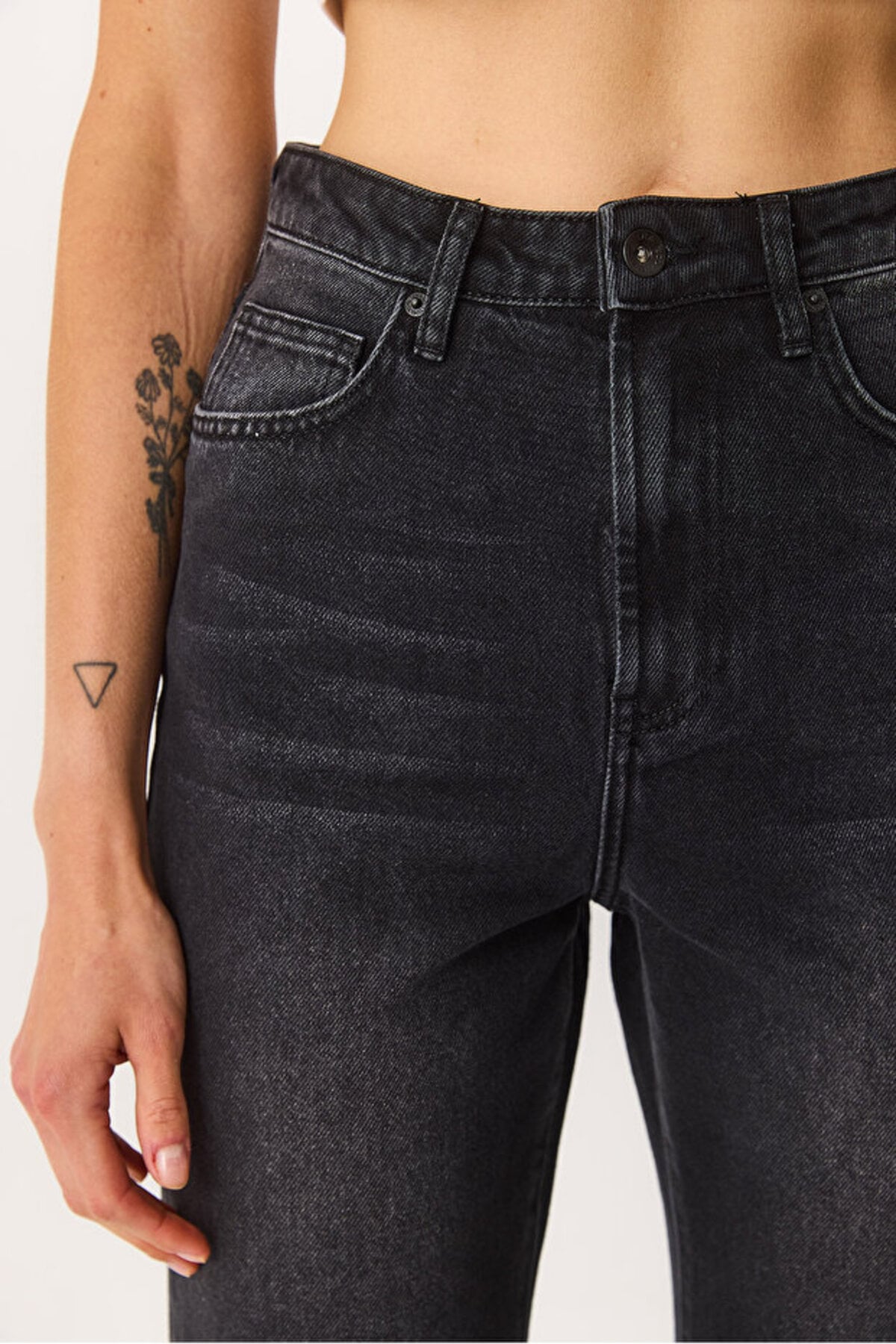 Wanda Ekstra Yüksek Bel Black Wide Leg Jean Pantolon-Black