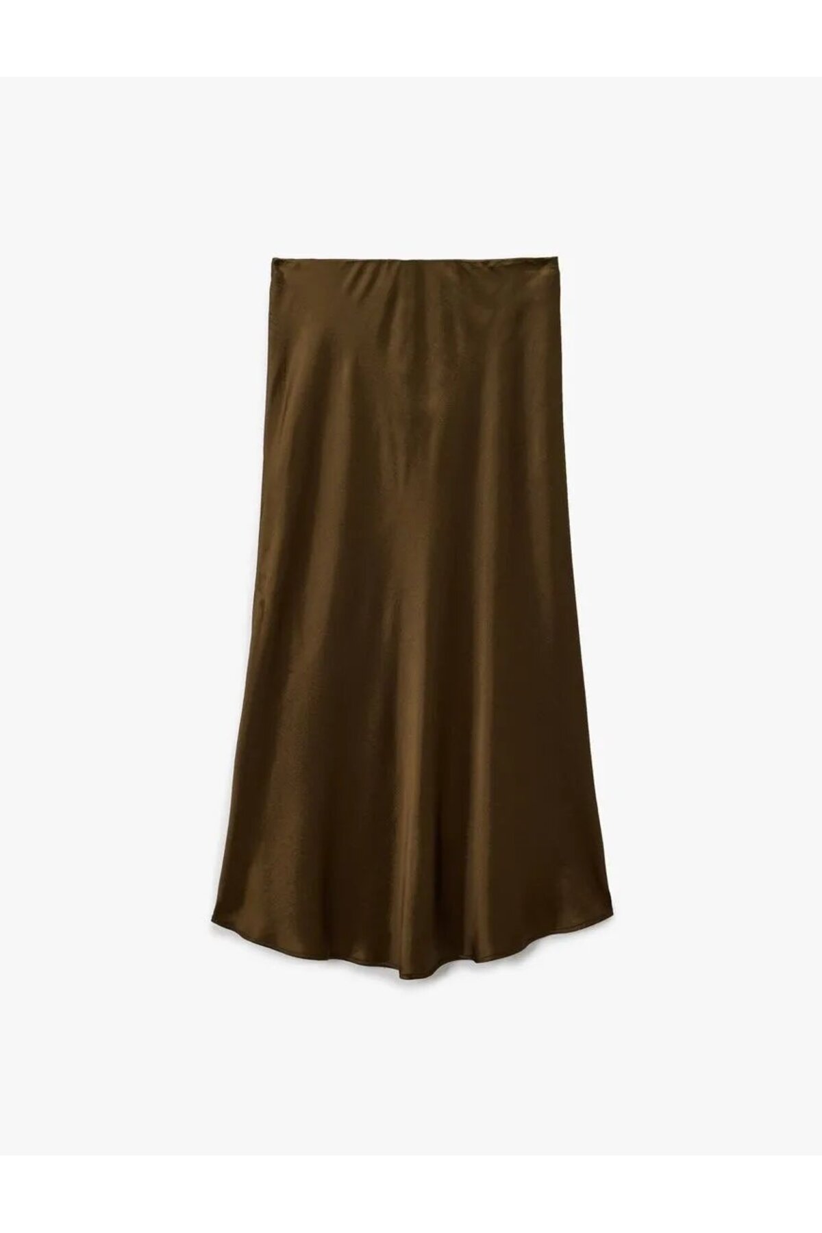 X Melis Ağazat - Slim Fit Balık Kesim Midi Boy Saten Etek