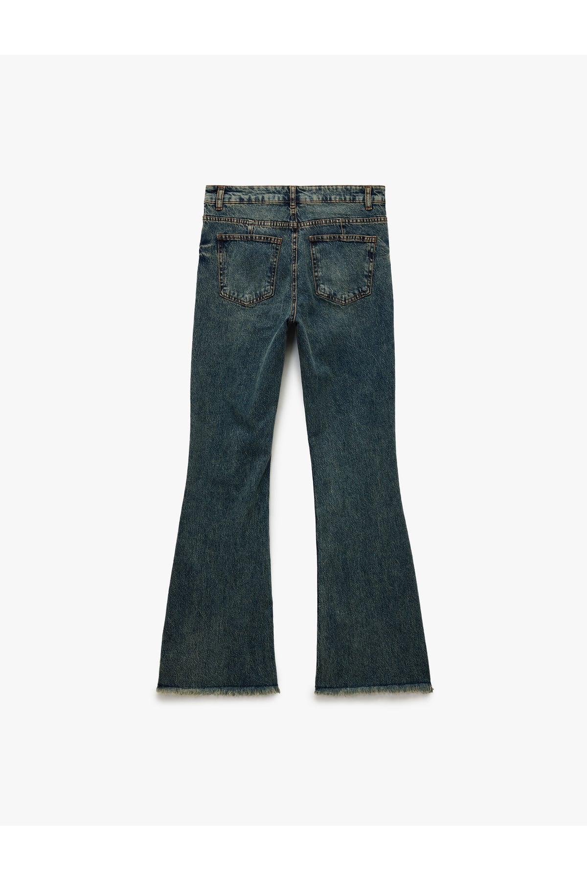 X Sibil Çetinkaya - Dar Kesim Nervürlü İspanyol Paça Jean Pantolon - Flare Jeans