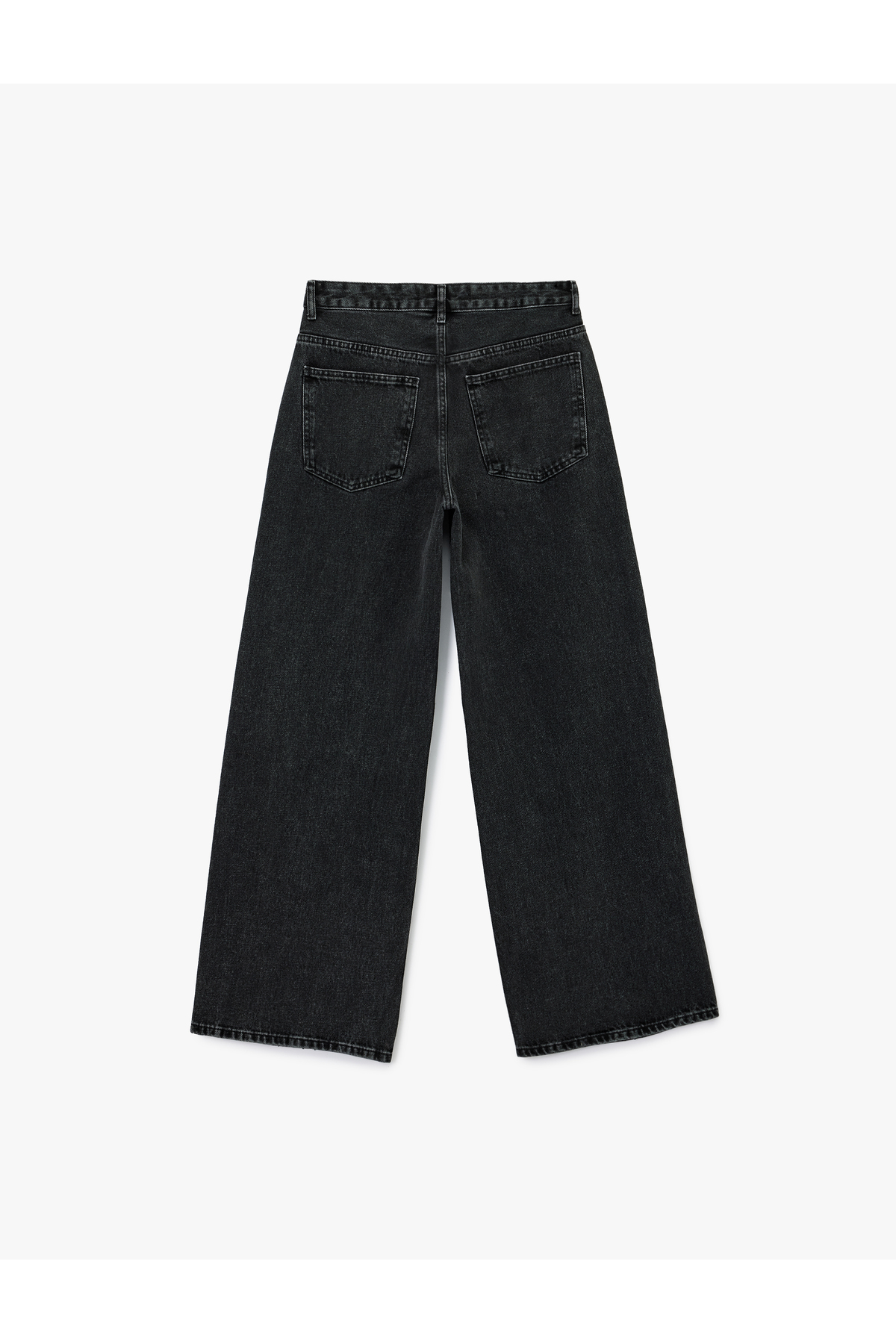 X Sibil Çetinkaya - Taş Detaylı Çıtçıt Düğmeli Bol Paça Jean Pantolon - Loose Straight Fit
