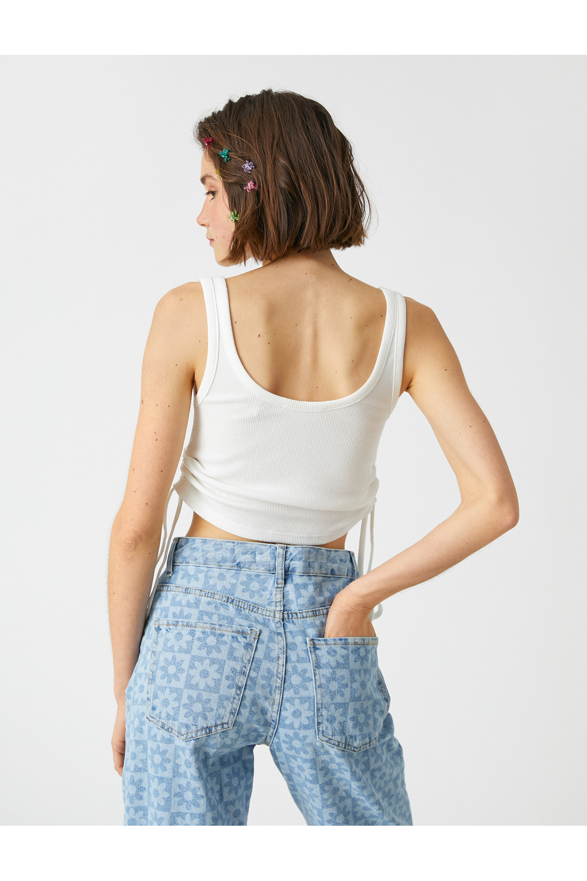 Yanları İpli Halter Yaka Atlet
