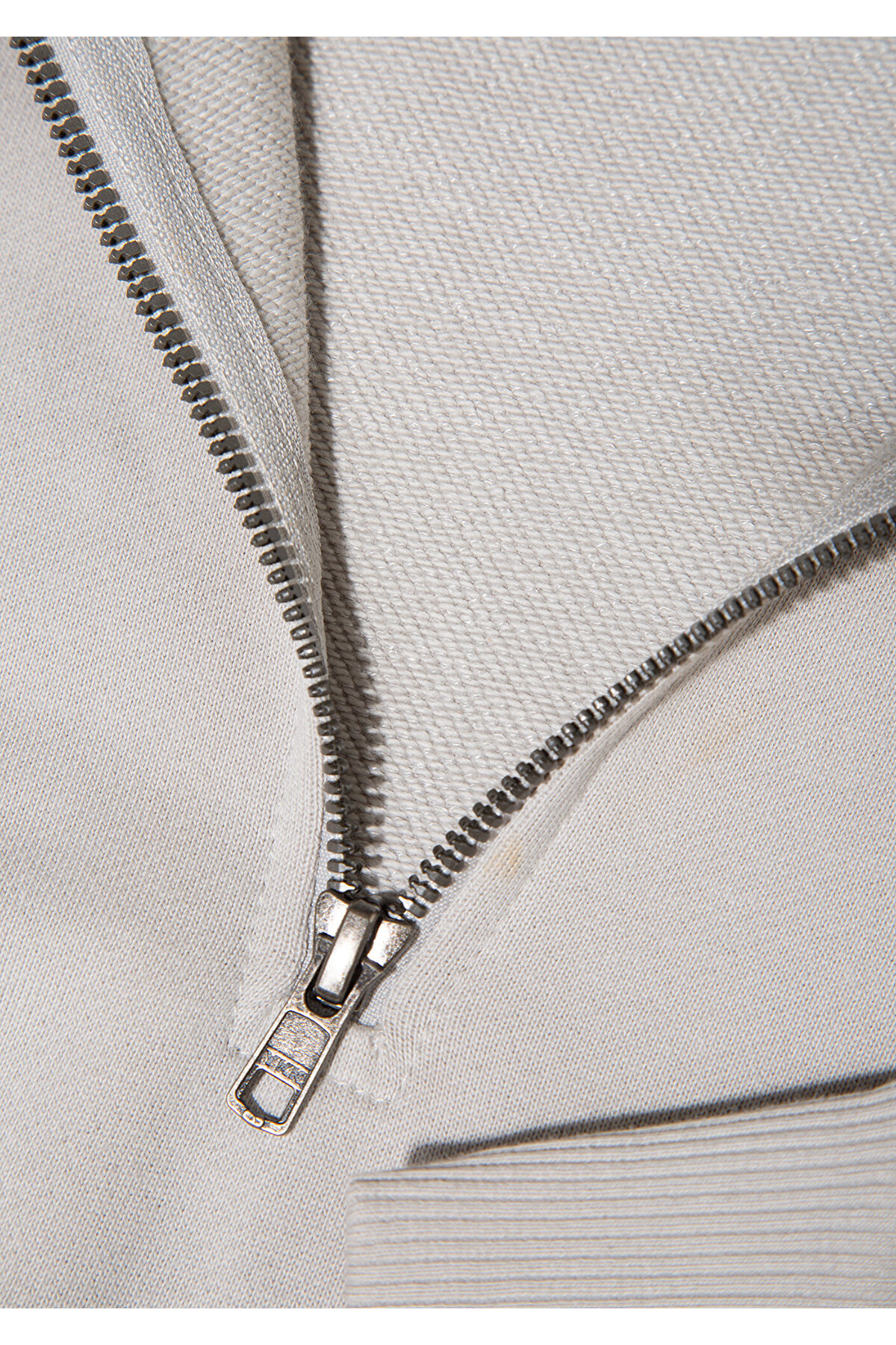 Yarı Fermuarlı Gri Basic Sweatshirt 0S10419-70074