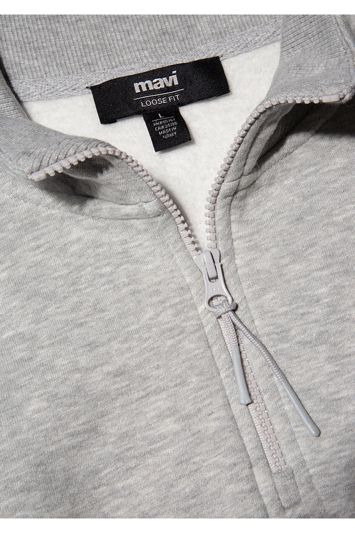 Yarı Fermuarlı Gri Basic Sweatshirt 0S10278-80196