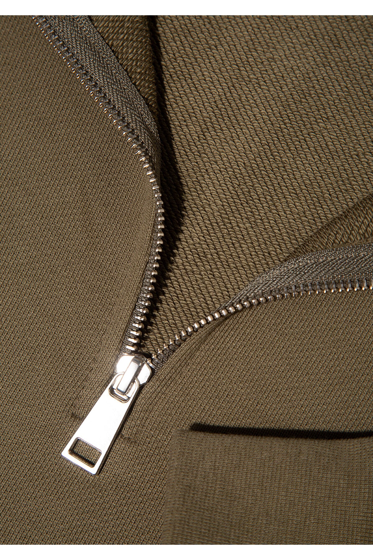 Yarı Fermuarlı Haki Sweatshirt 1S10391-71589
