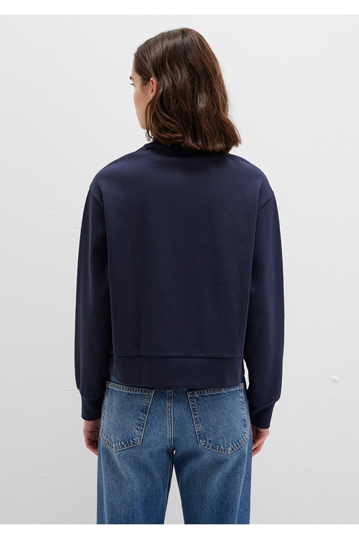 Yarı Fermuarlı Lacivert Sweatshirt 1S10357-82318