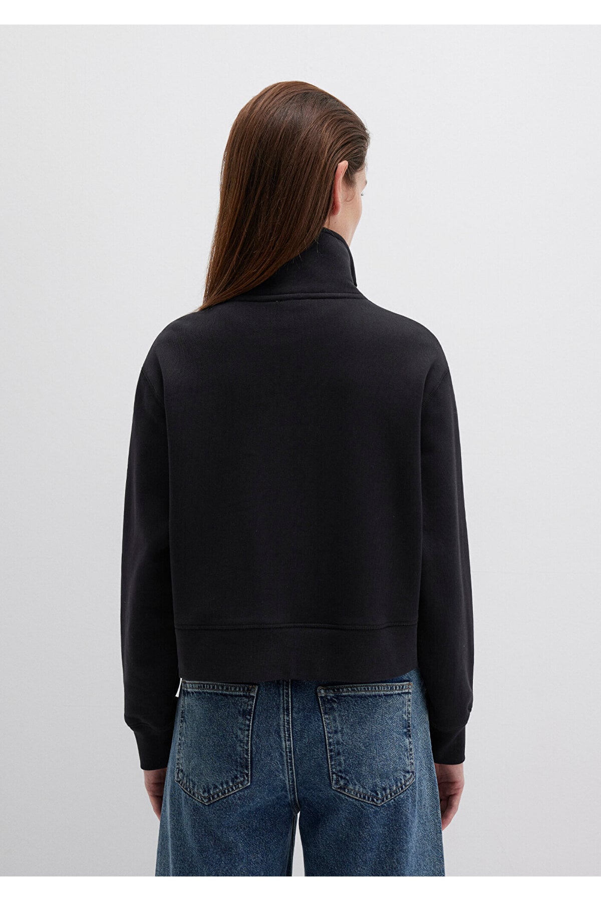 Yarı Fermuarlı Siyah Sweatshirt 1S10391-900