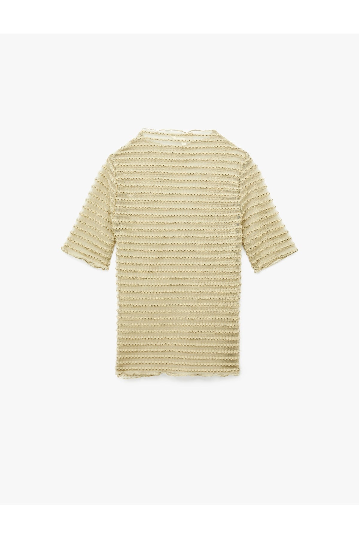 Yarı Transparan Sarı Kadın T-Shirt 6SAK50009EK