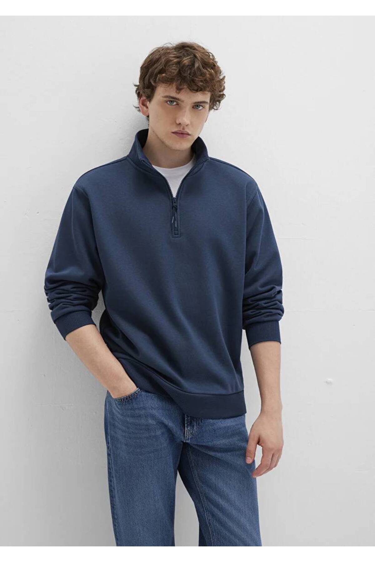Yarım Fermuarlı Erkek Sweat M0S10278-70490