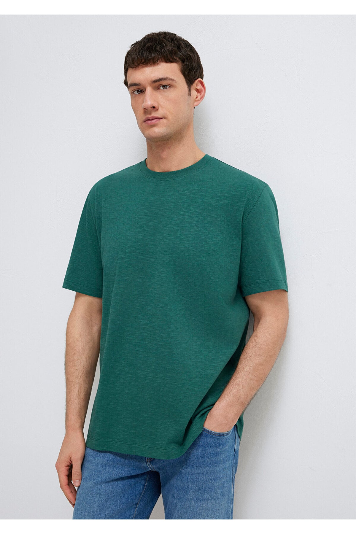 Yeşil Basic Tişört Loose Fit / Bol Rahat Kesim 0613146-71930