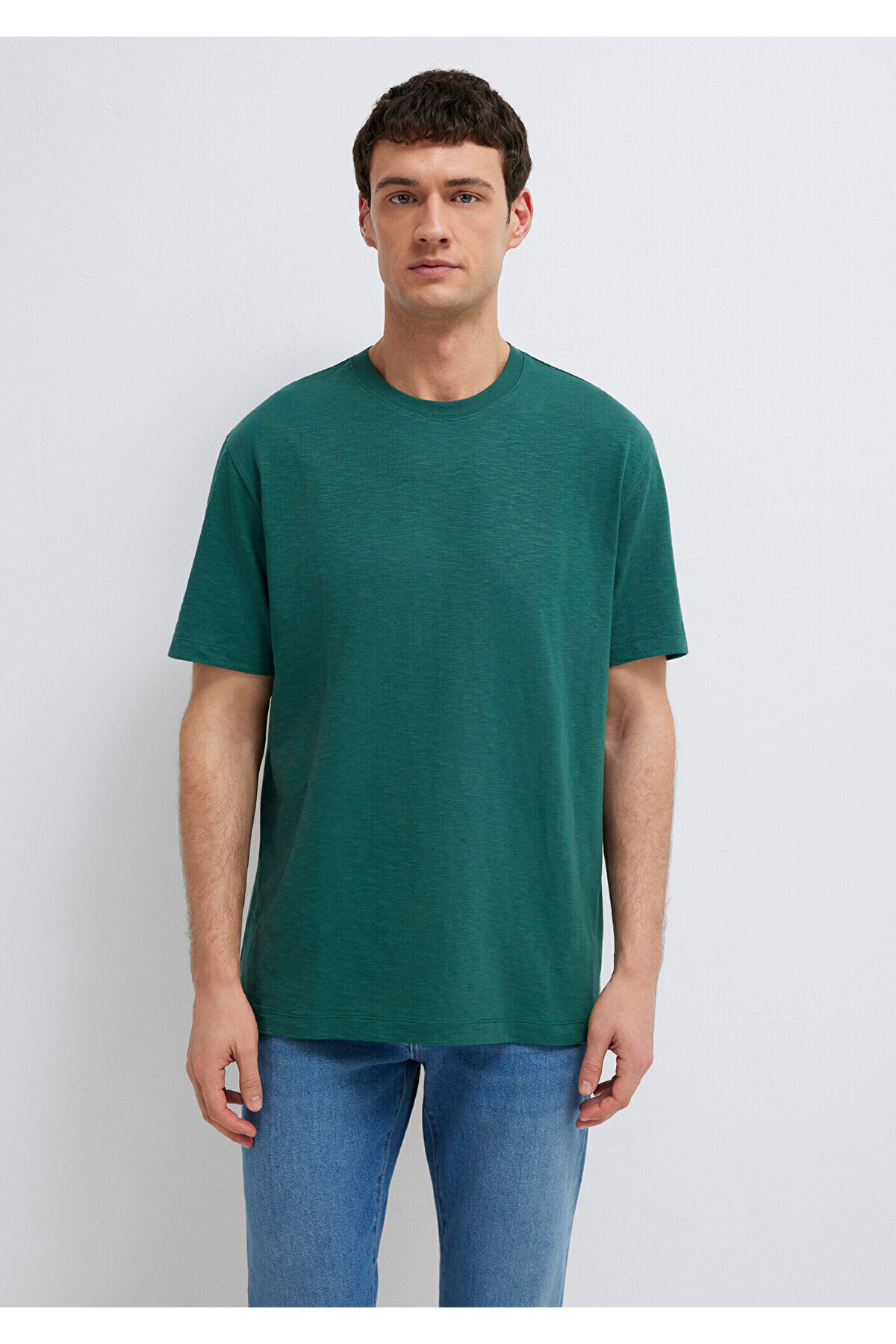 Yeşil Basic Tişört Loose Fit / Bol Rahat Kesim 0613146-71930