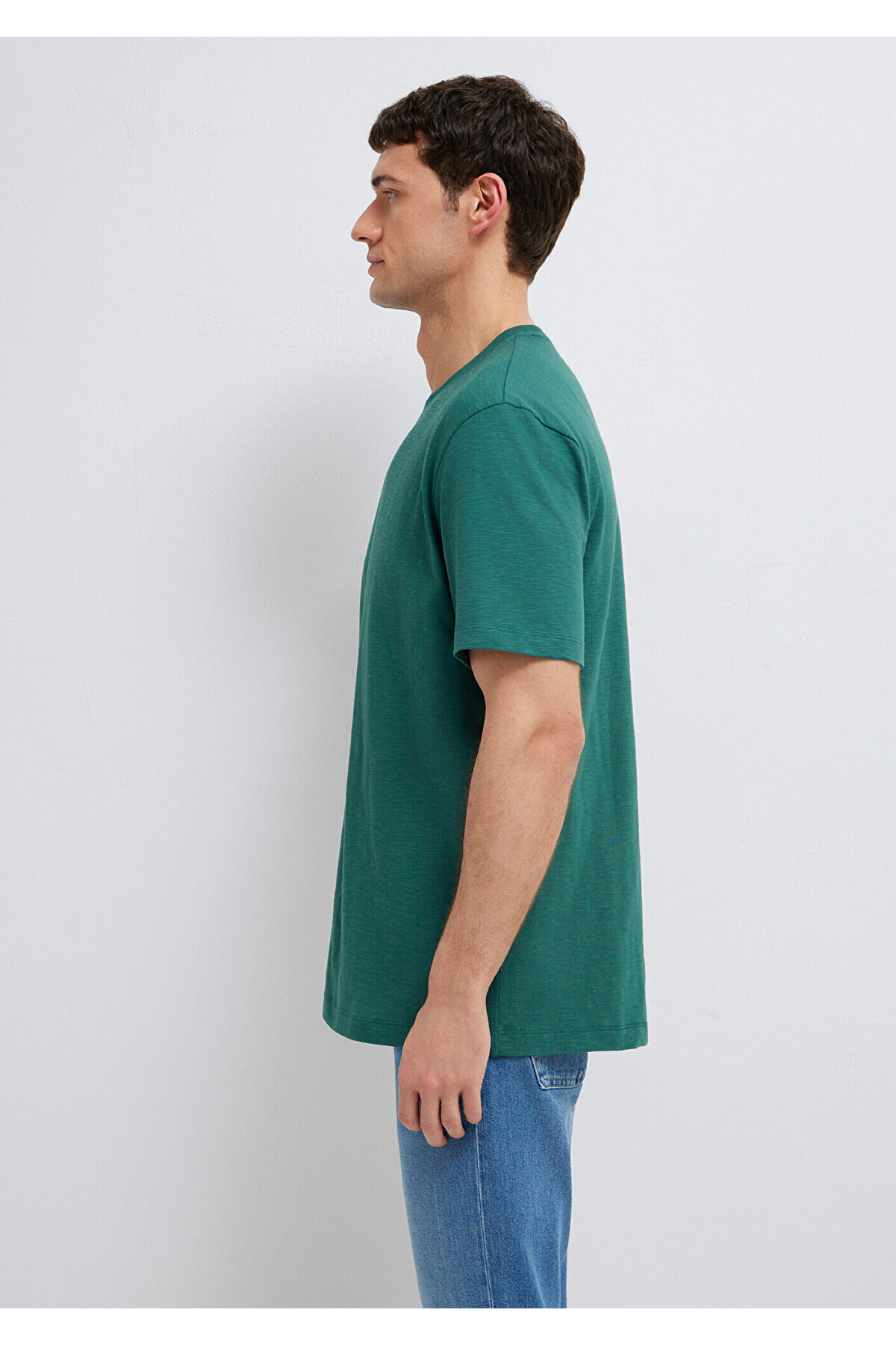 Yeşil Basic Tişört Loose Fit / Bol Rahat Kesim 0613146-71930