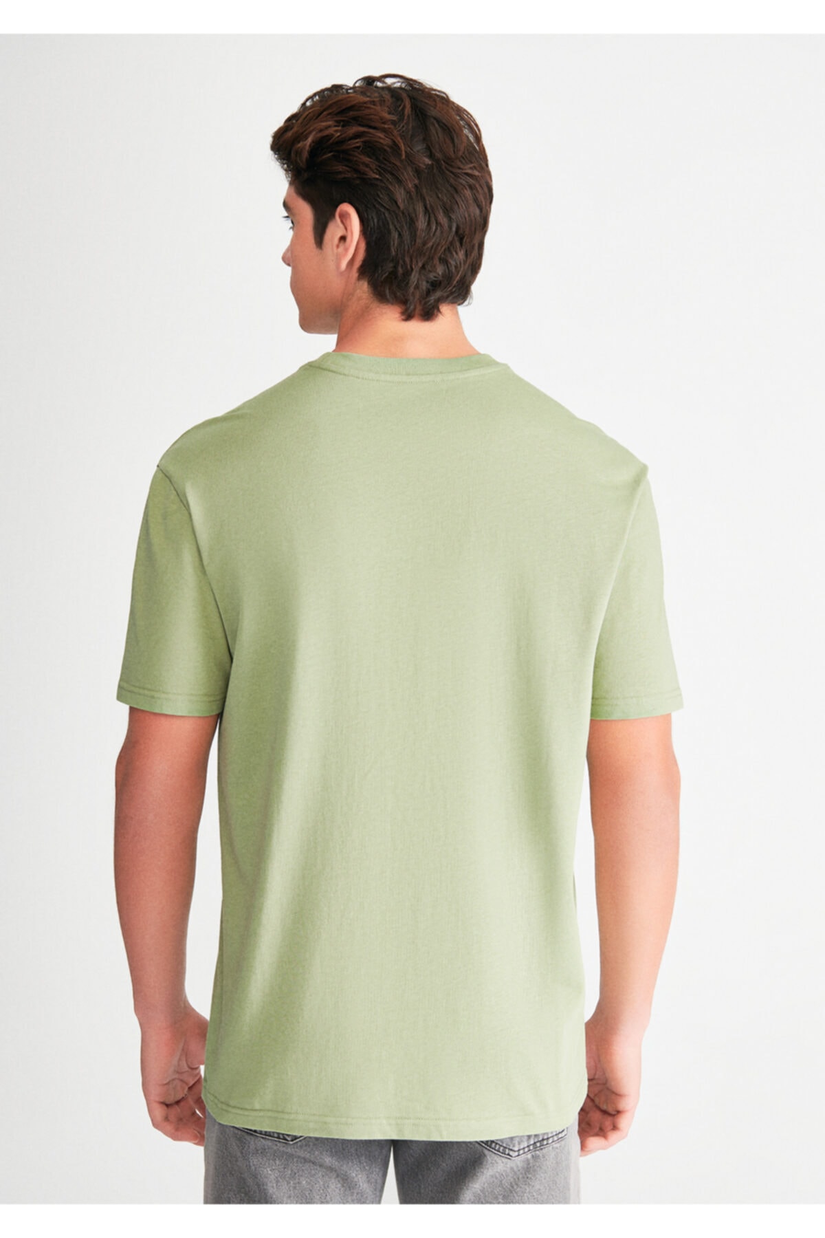Yeşil Basic Tişört Loose Fit / Bol Rahat Kesim 066249-71769