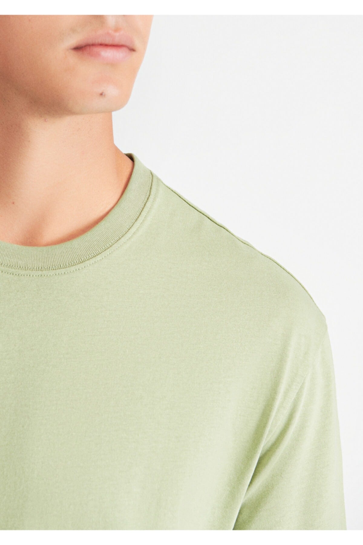 Yeşil Basic Tişört Loose Fit / Bol Rahat Kesim 066249-71769