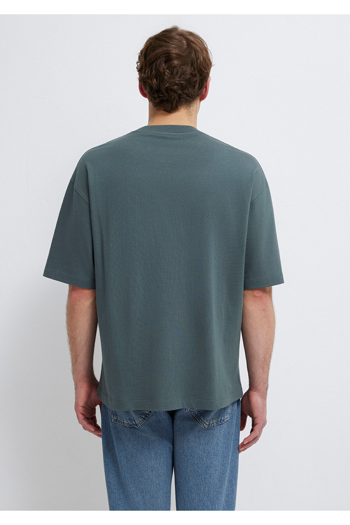 Yeşil Basic Tişört Oversize / Geniş Kesim 0613113-71598