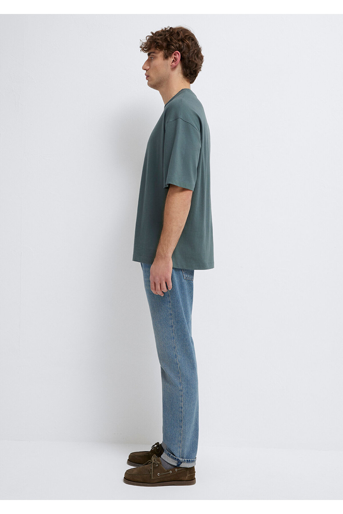 Yeşil Basic Tişört Oversize / Geniş Kesim 0613113-71598