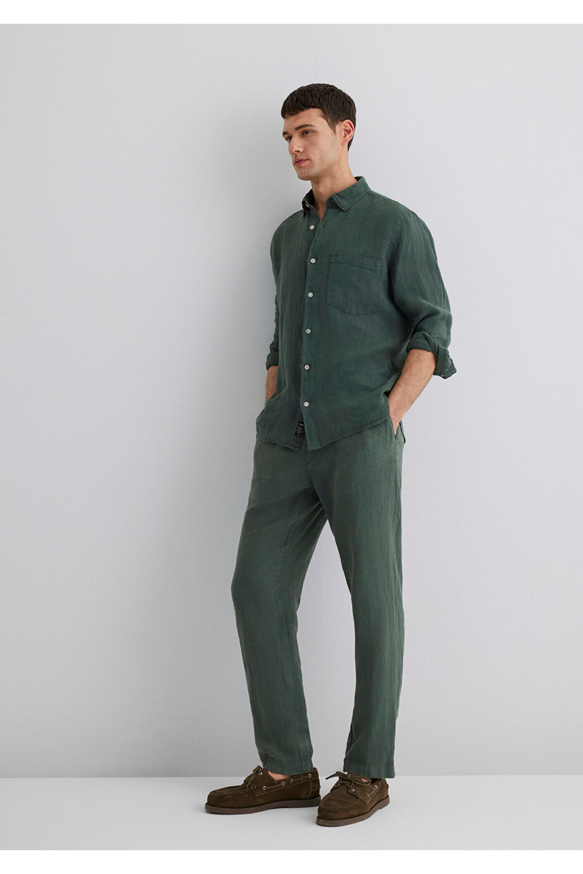 Yeşil Keten Pantolon 0010358-71598