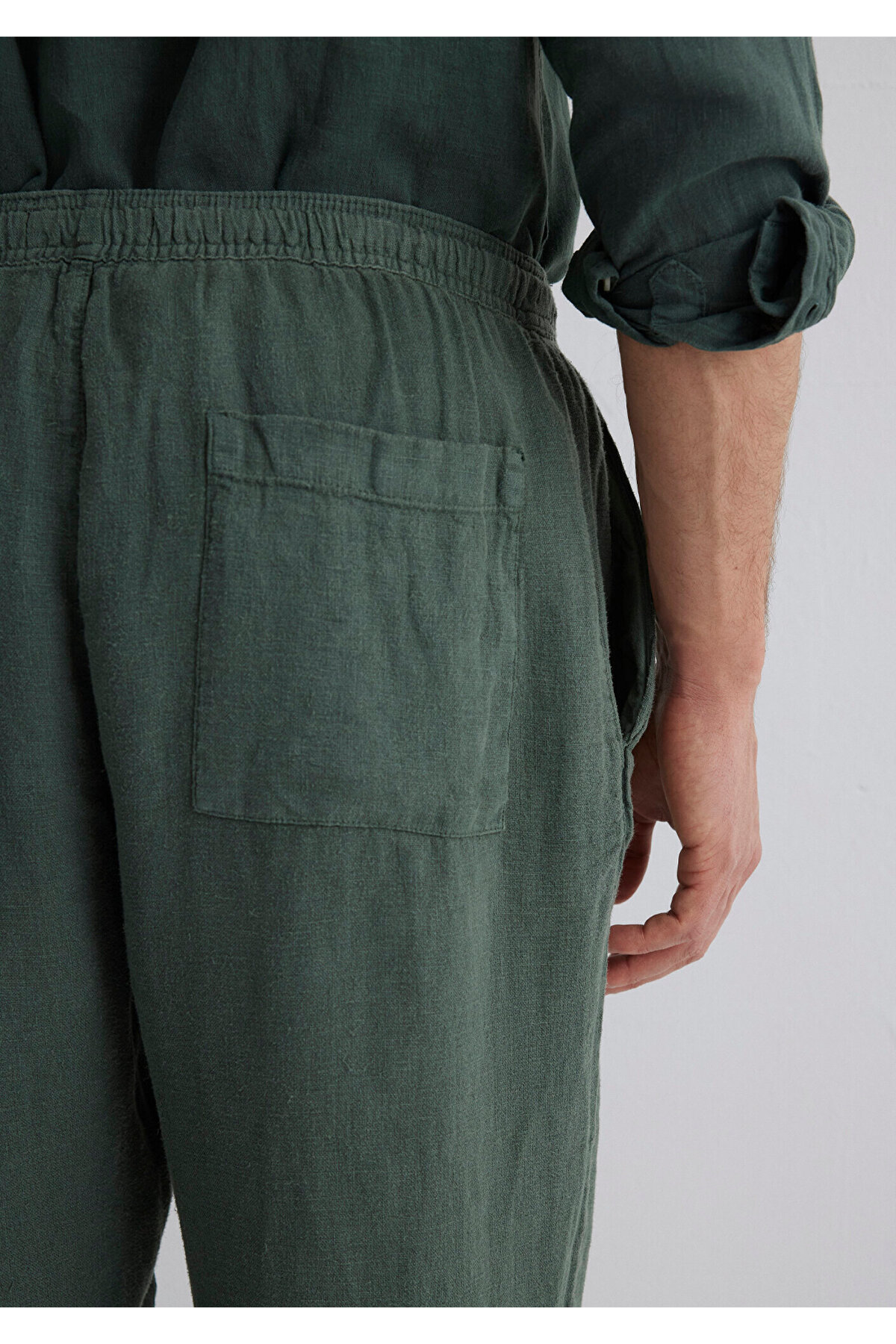 Yeşil Keten Pantolon 0010358-71598