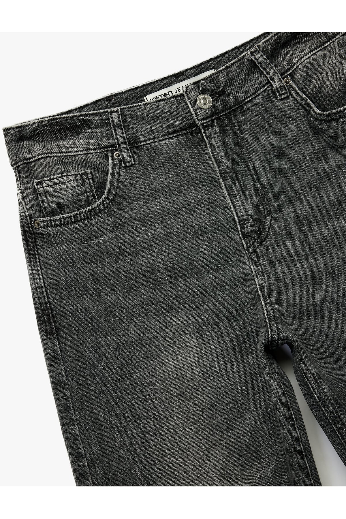 Yıkamalı Cepli Normal Bel Düz Paça Jean Pantolon - Longer Straight Fit Jean