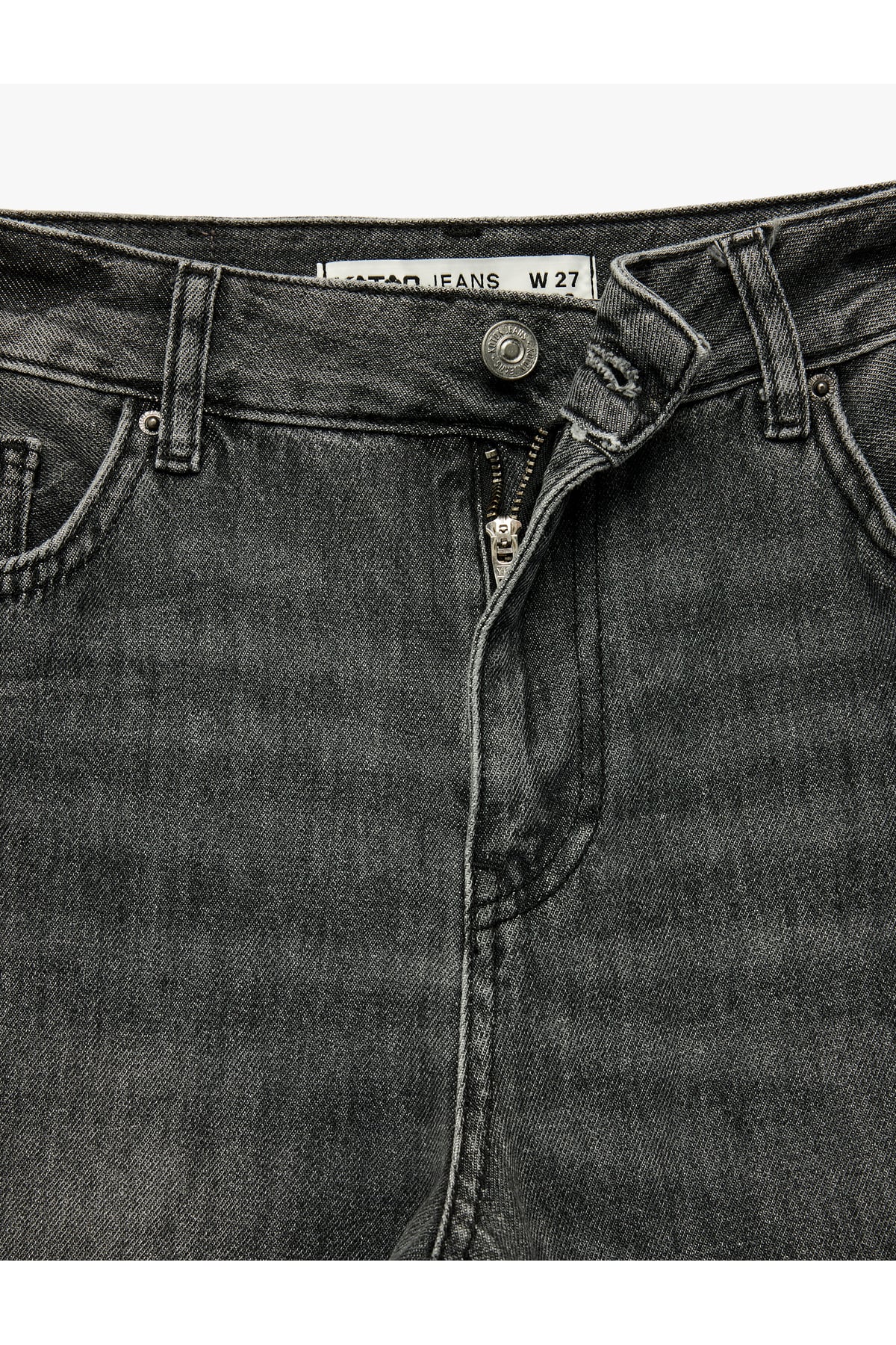 Yıkamalı Cepli Normal Bel Düz Paça Jean Pantolon - Longer Straight Fit Jean