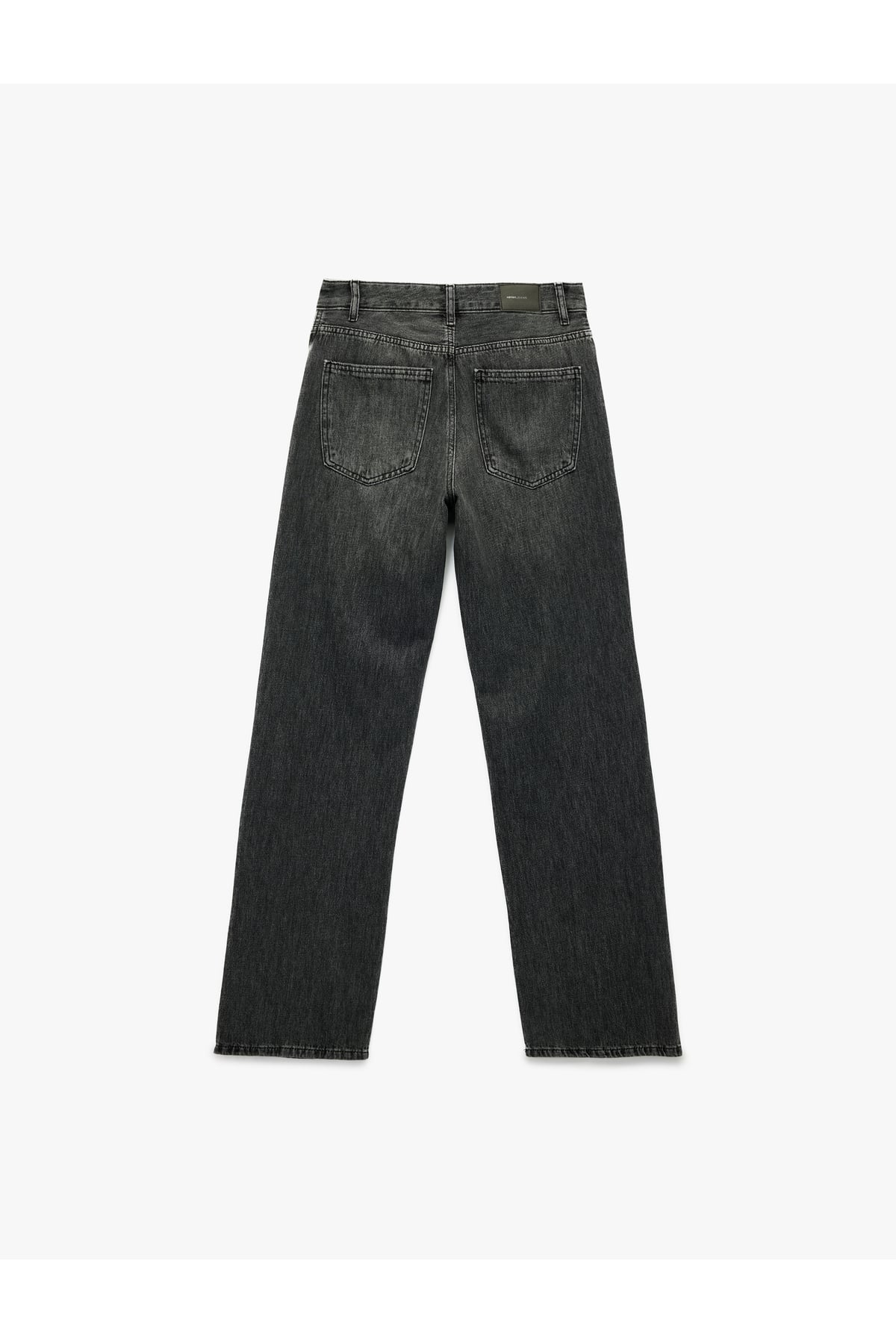 Yıkamalı Cepli Normal Bel Düz Paça Jean Pantolon - Longer Straight Fit Jean