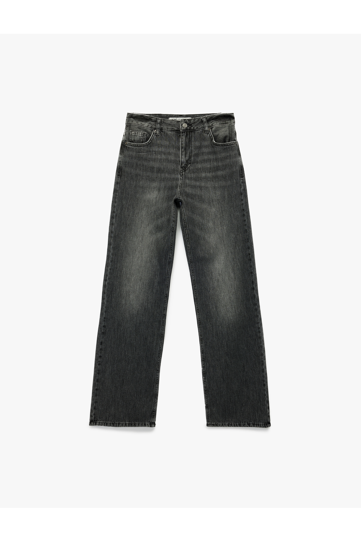 Yıkamalı Cepli Normal Bel Düz Paça Jean Pantolon - Longer Straight Fit Jean