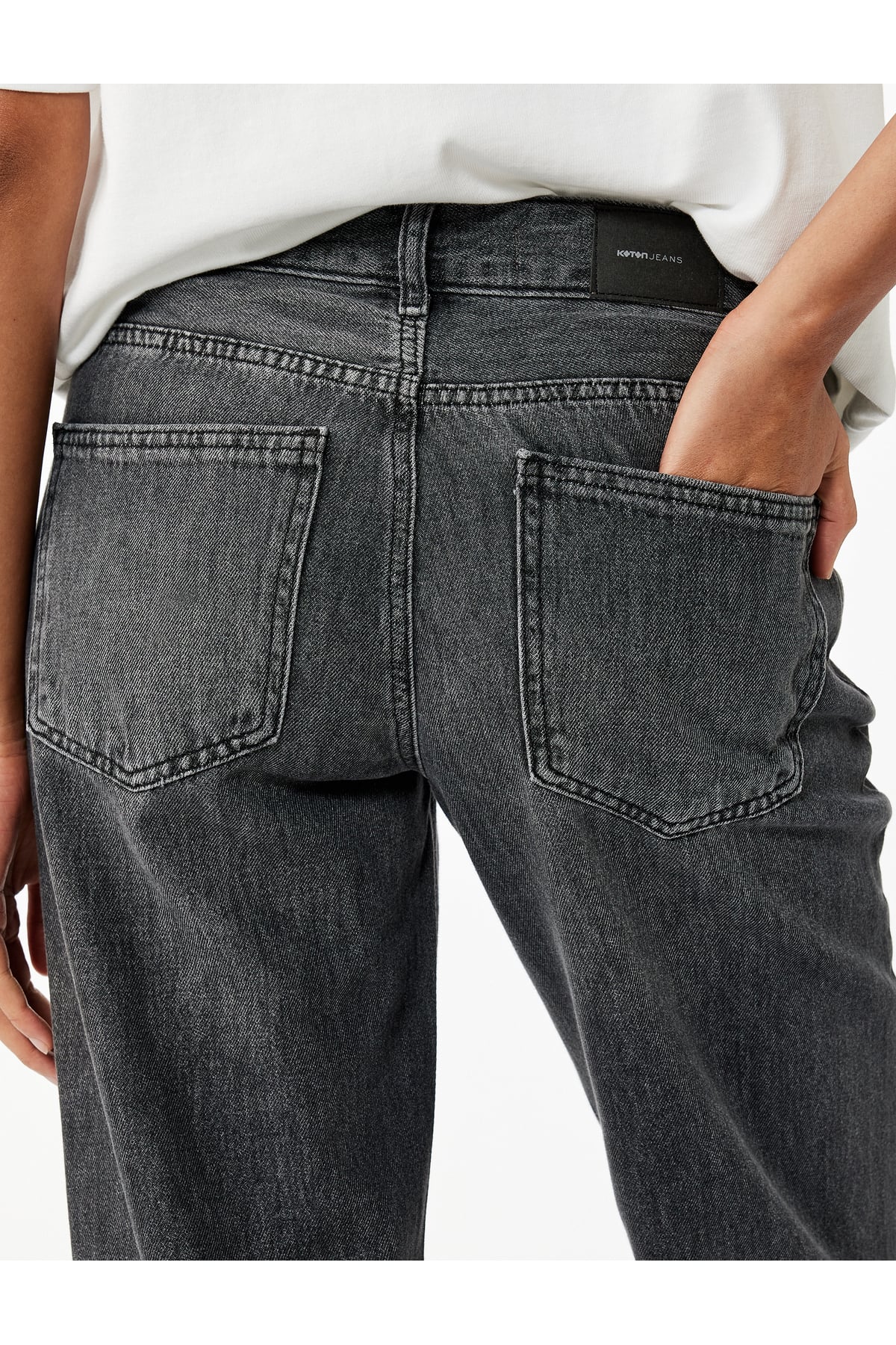Yıkamalı Cepli Normal Bel Düz Paça Jean Pantolon - Longer Straight Fit Jean