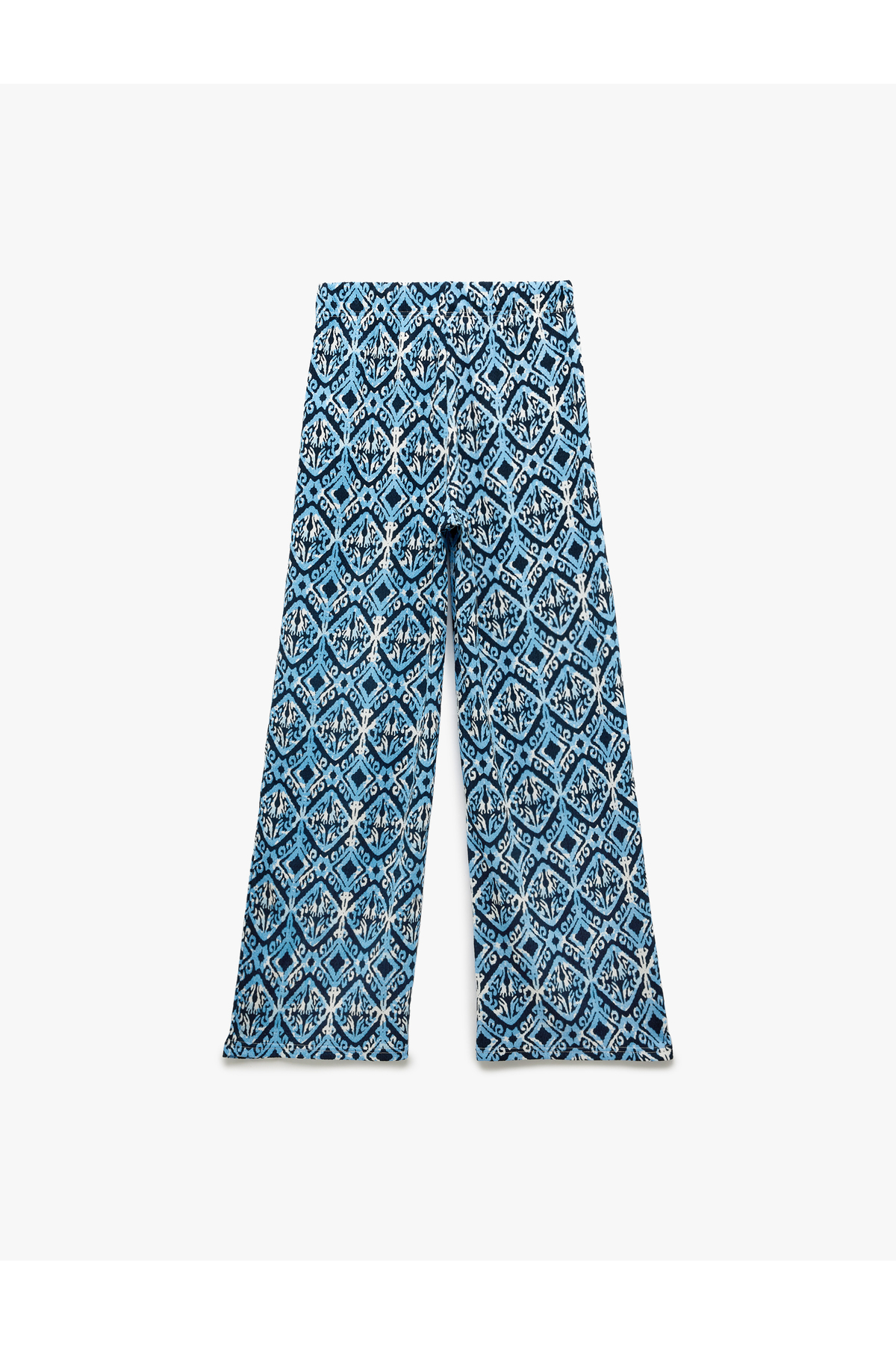Yüksek Bel Bürümcük Baskılı Geniş Paça Pantolon Bürümcük