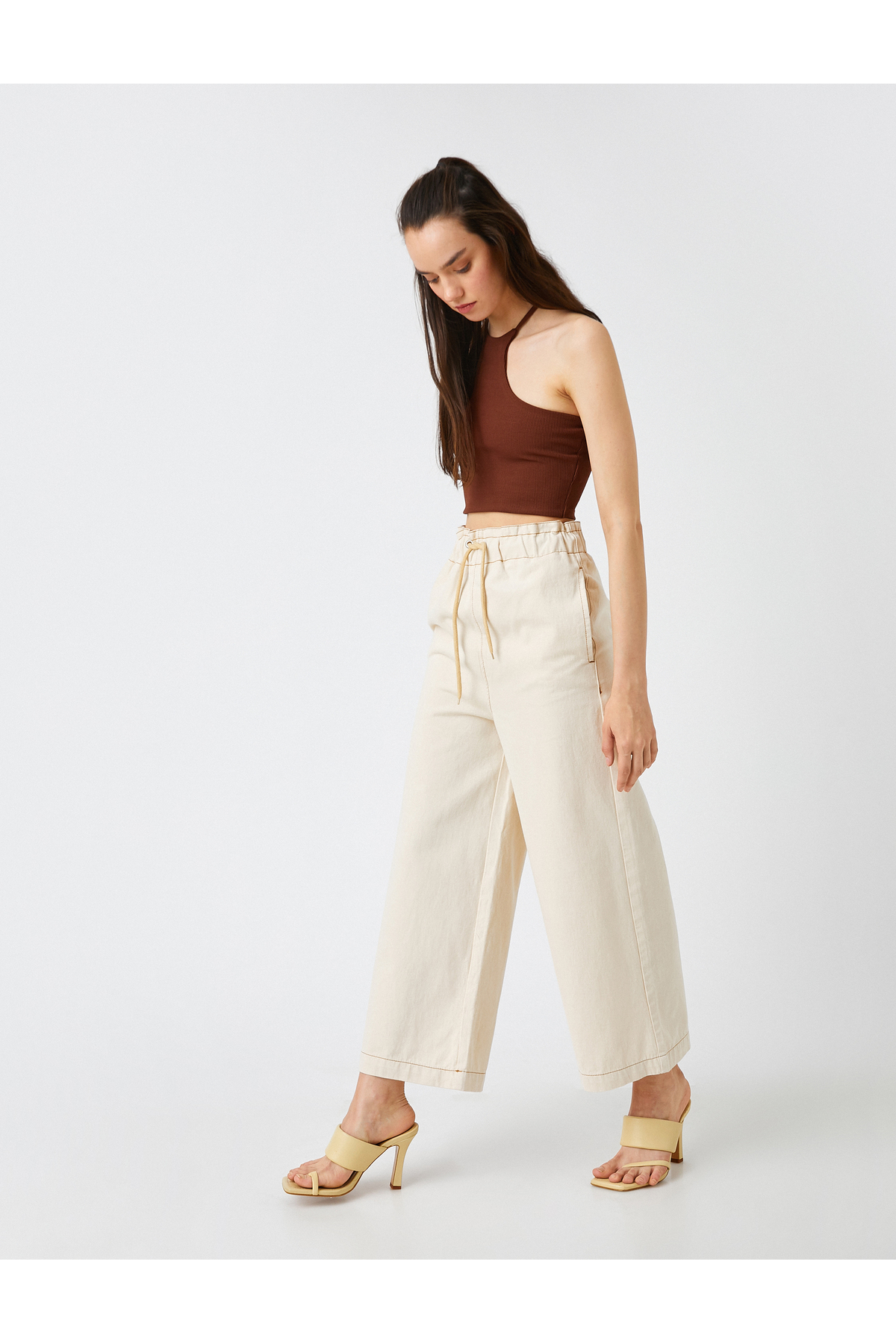 Yüksek Bel Culotte Pantolon