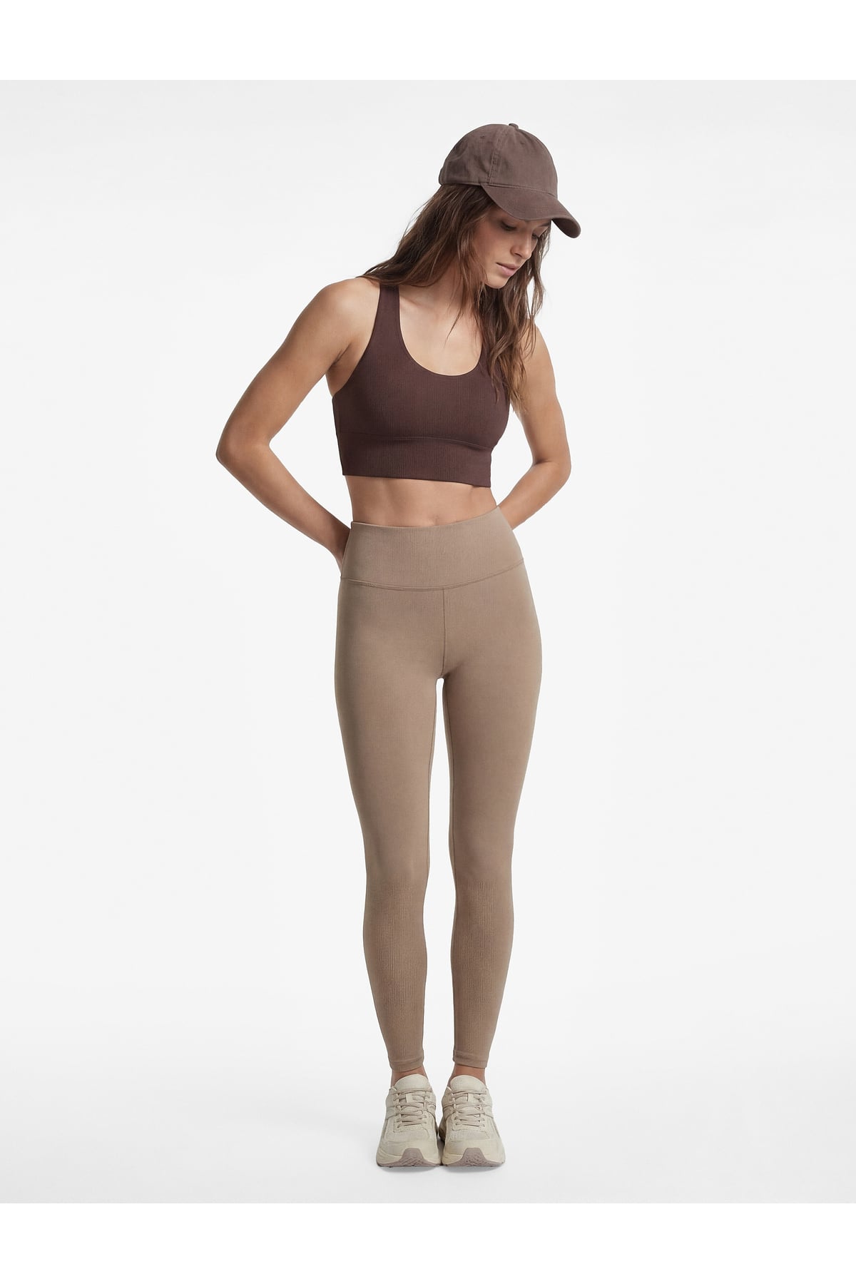Yüksek Bel Dikiş Detaylı Slim Fit Spor Tayt
