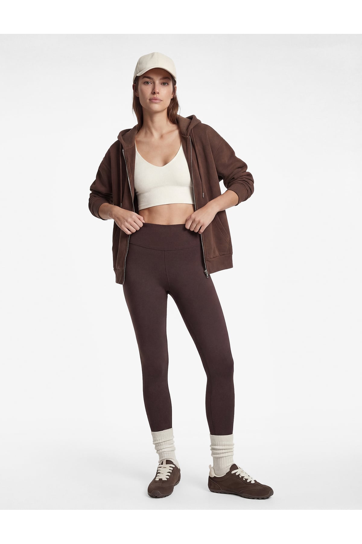 Yüksek Bel Dikiş Detaylı Slim Fit Spor Tayt