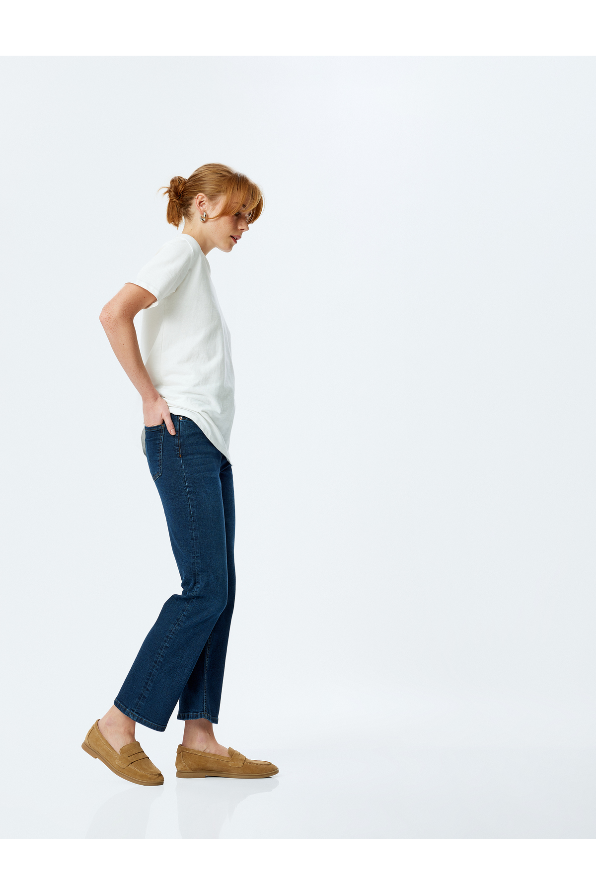 Yüksek Bel İspanyol Paça Denim Pantolon - Kick Flare Jeans