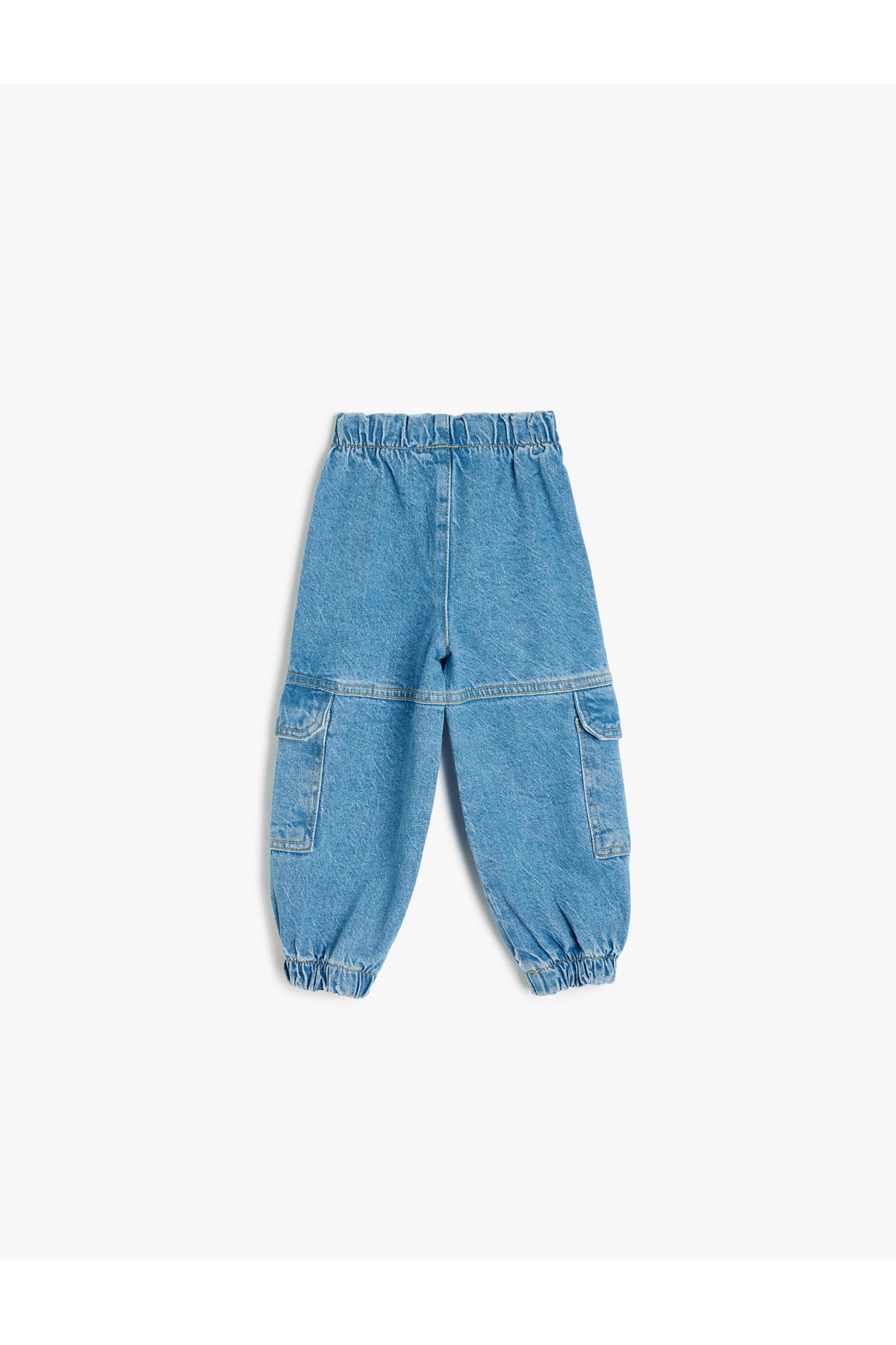 Yüksek Bel Kargo Cepli Pamuklu Jogger Kot Pantolon