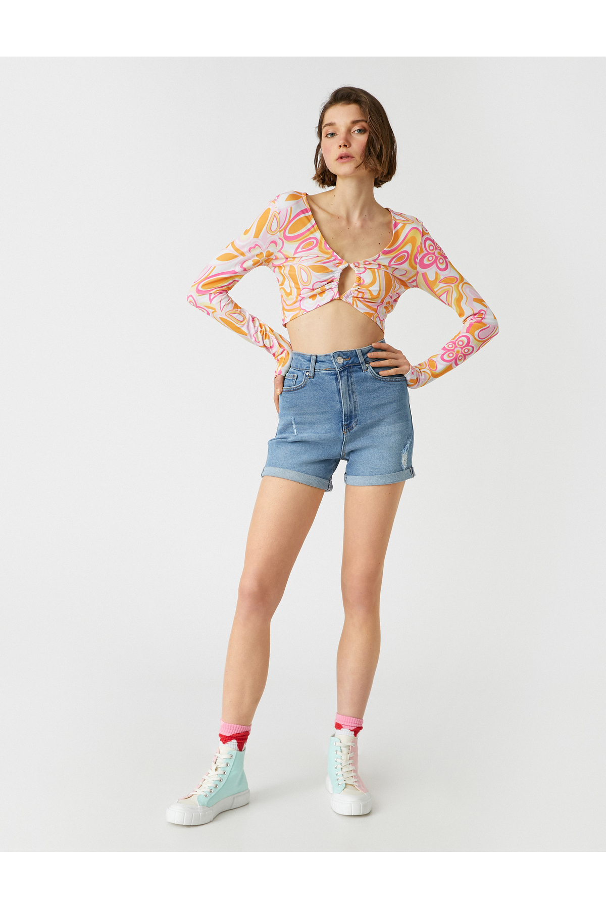 Yüksek Bel Kot Şort