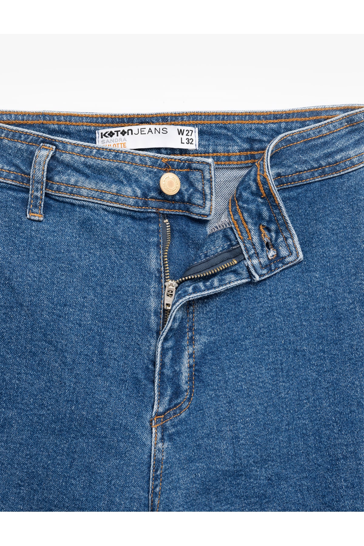 Yüksek Bel Rahat Kesim Geniş Paça Pamuklu Jean Pantolon - Culotte Jeans