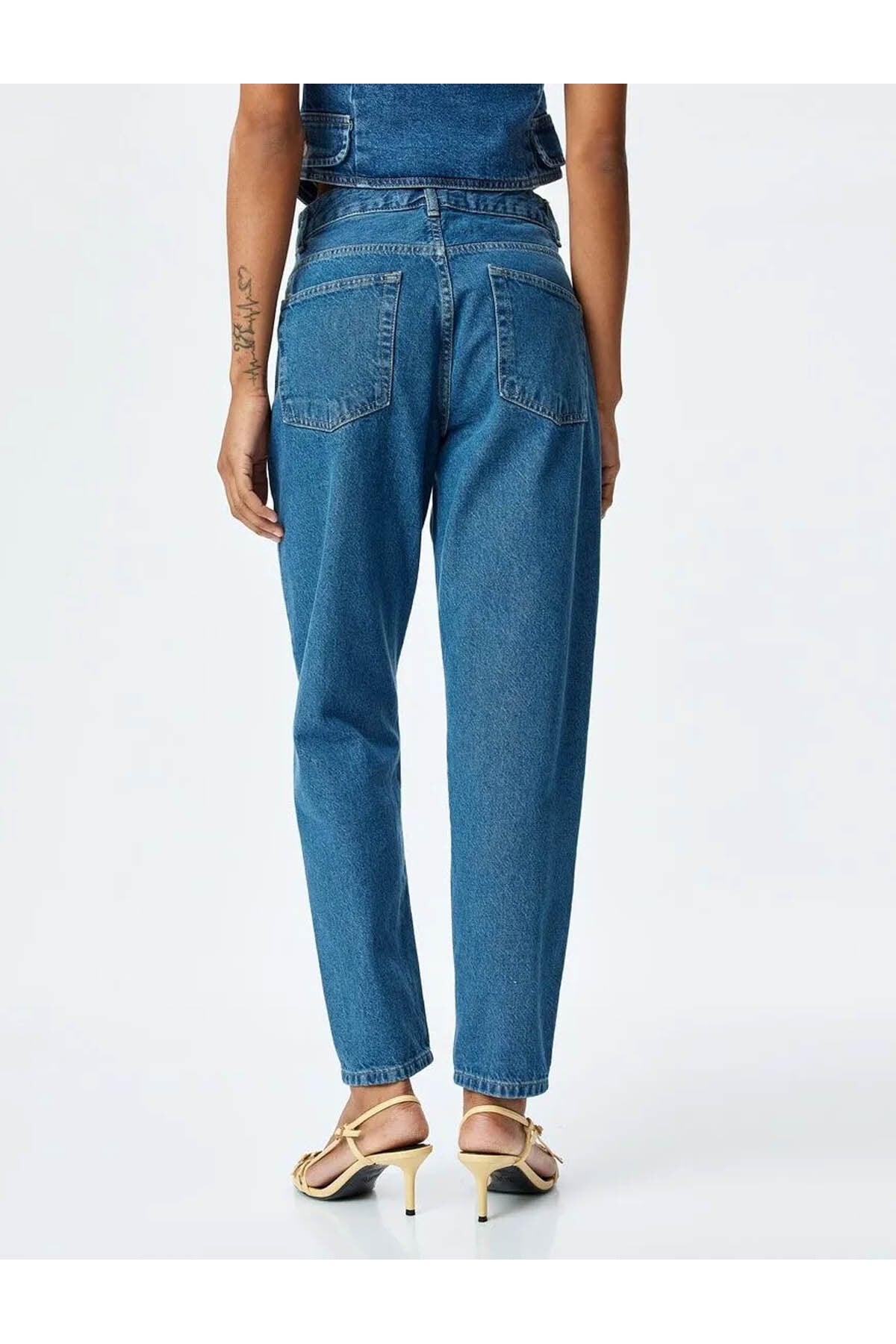 Yüksek Bel Regular Fit indigo Kadın Jean Pantolon 5SAL40126MD