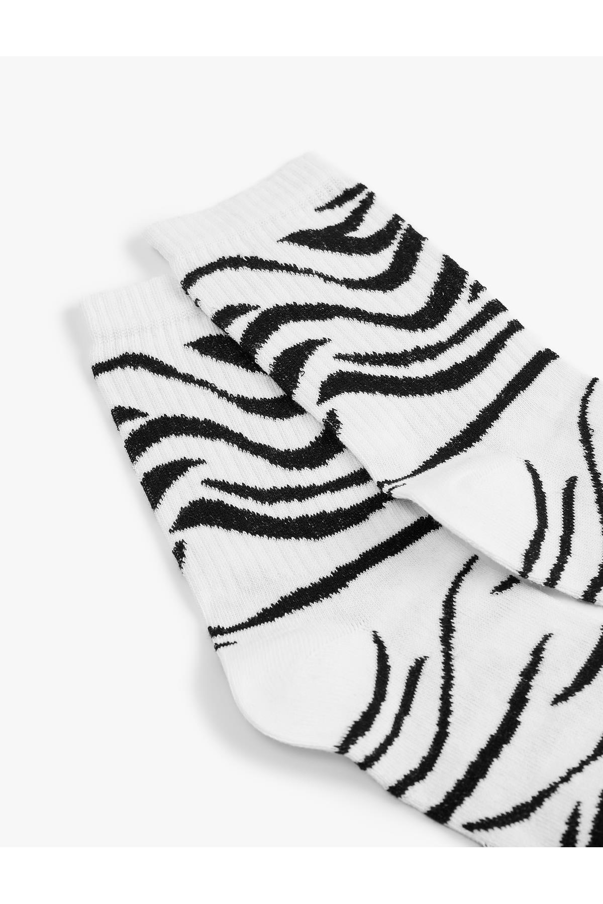 Zebra Desenli Soket Çorap