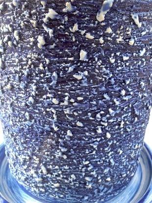 Dekoratif Çift Sırlı Seramik Saksı Mavi Renk Pütürlü 