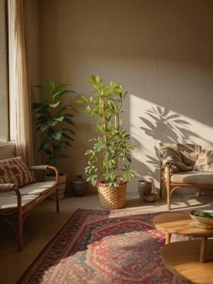 Şeflera Bitkisi 2 Gövdeli 110 - 130 Cm Schefflera Arboricola