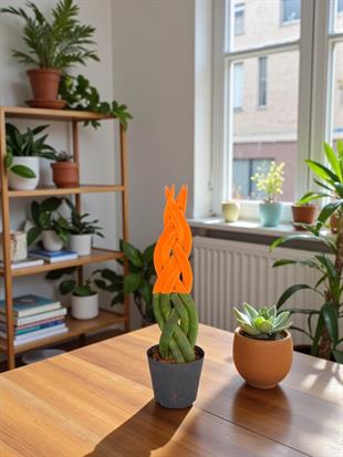 Turuncu Renkli Kadife Örgülü Sansevieria Cylindrica (Paşa Kılıcı) 