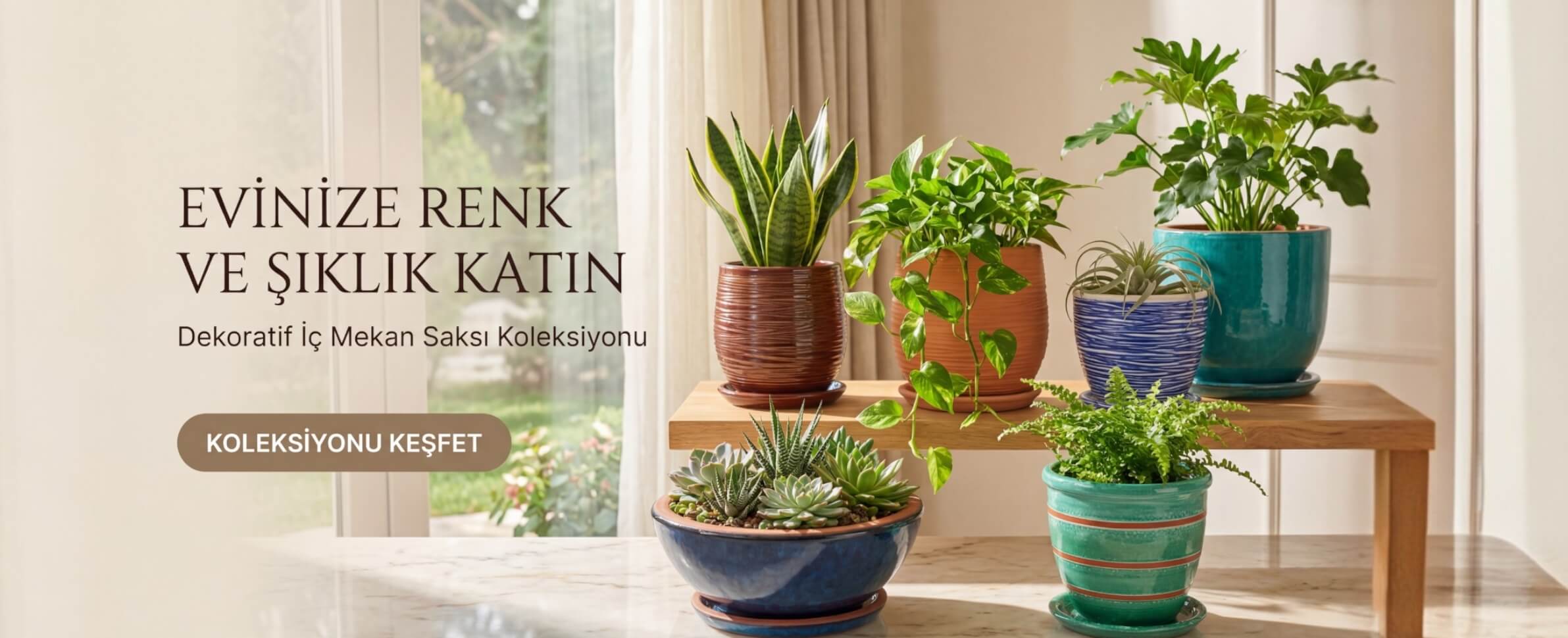 Dekoratif Seramik Sırlı Saksılar