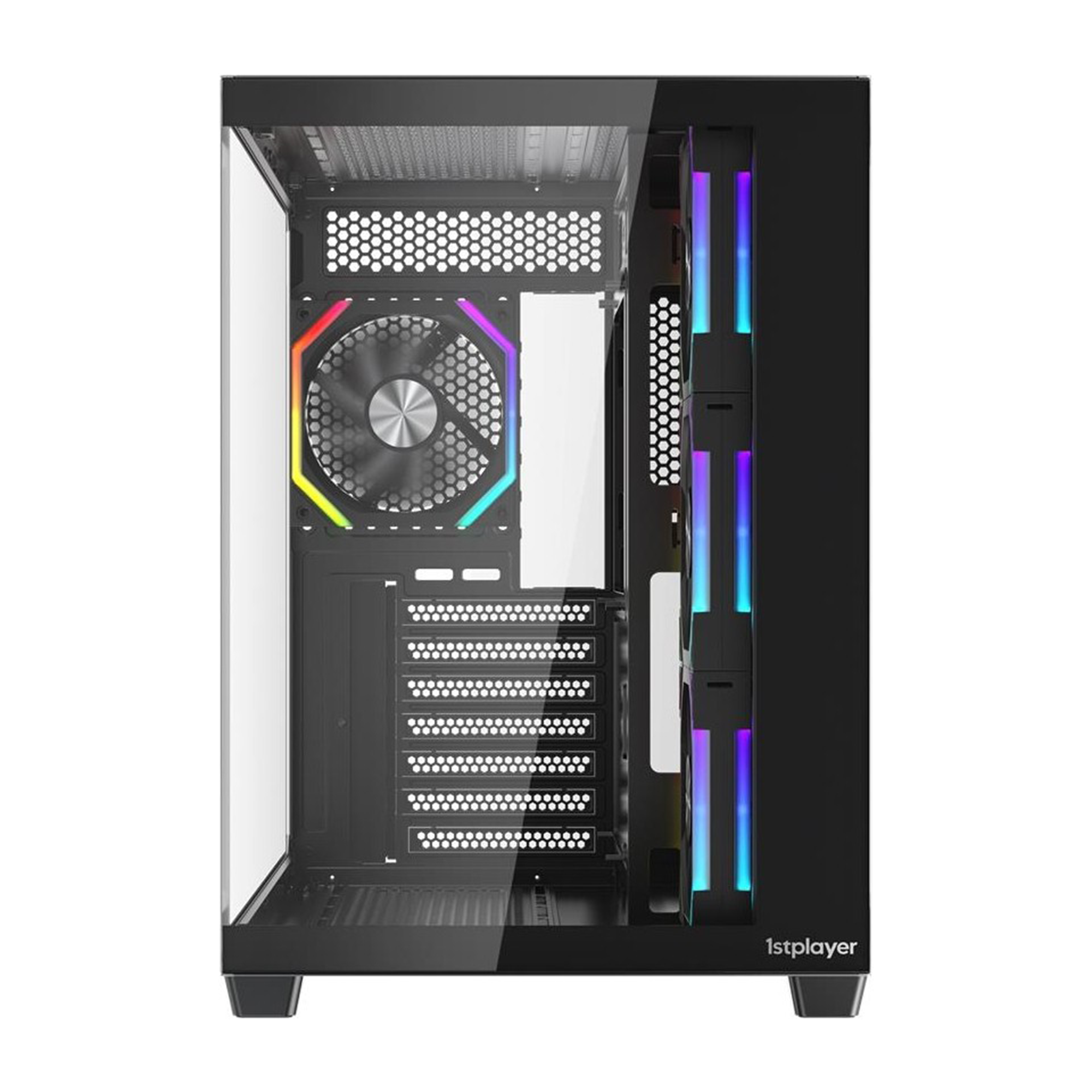 1ST Player BV7 ACK 750W 80+ BRONZE ARGB 4X12CM Fan Panoramik Temperli Cam USB 3.0 Atx Siyah Kasa 