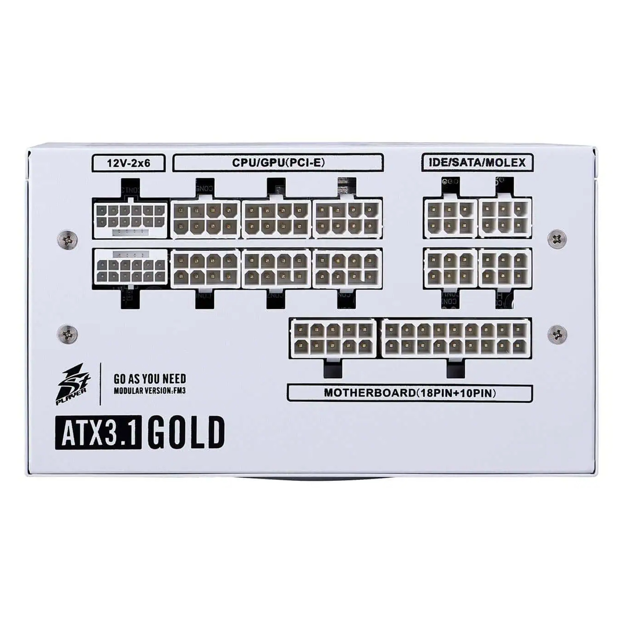 1ST Player NGDP 1000W 80+ GOLD ATX3.1/PCLE 5.1 (Japon Kapasitör) Full Modüler APFC Beyaz Power Supply