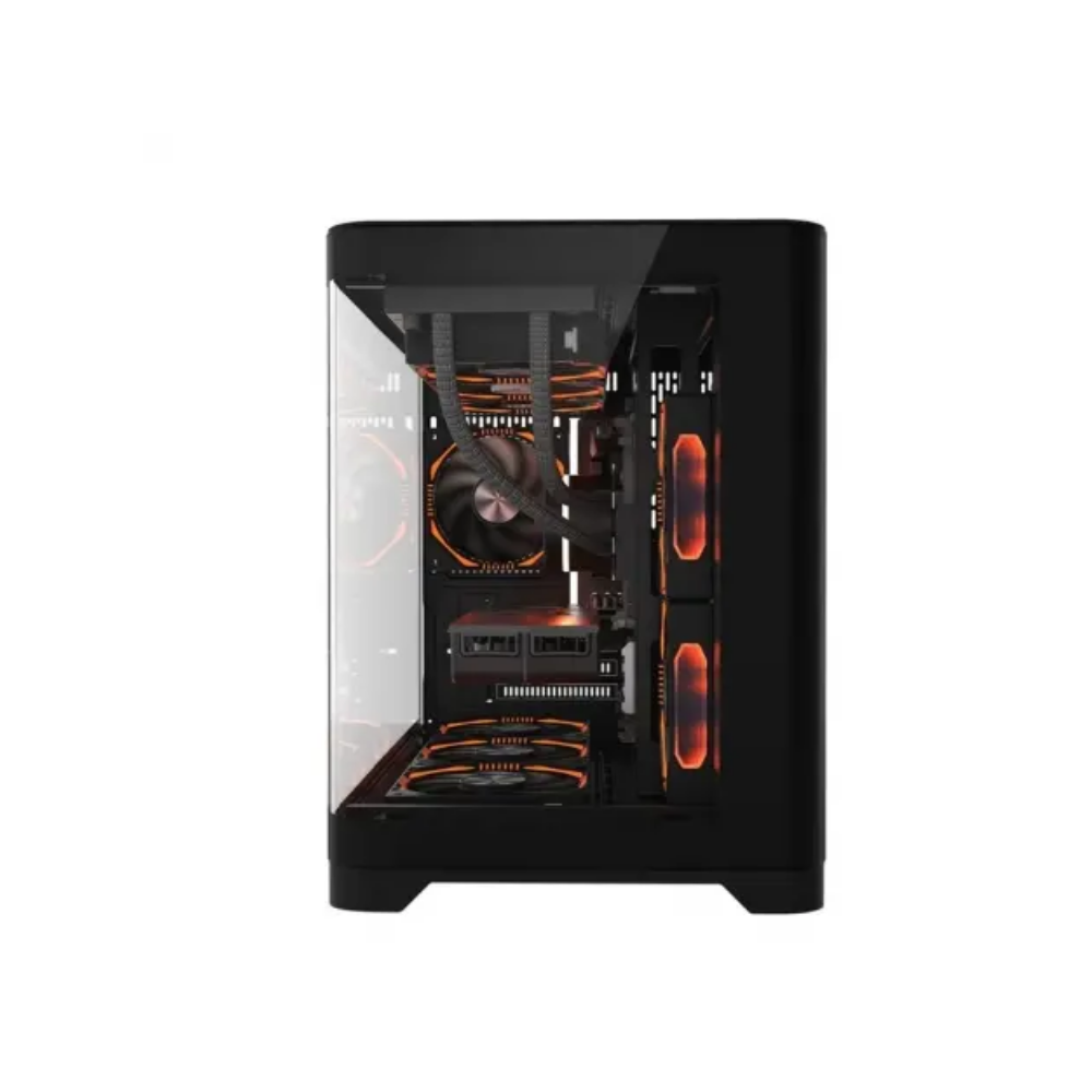 1ST Player Uview UV6 Siyah 750W 80+ Silver ATX 3.1 Argb 3X12CM  USB 3.0  Fan Panaromik Temperli Cam Kasa