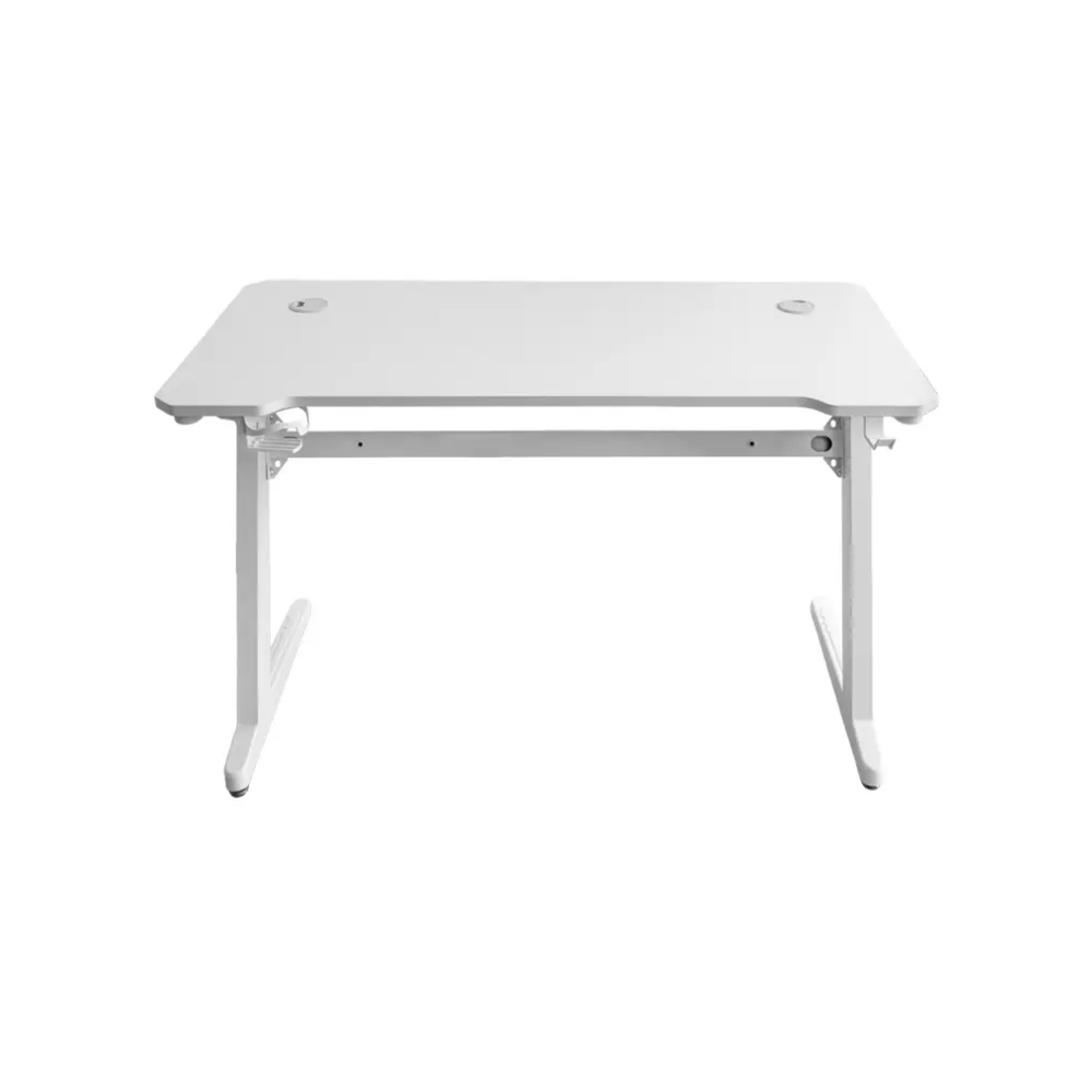 Adax Base Z 120cm Ergonomic Computer Table with Z-Shaped Frame, Cup Holder, Headset Hook, RGB Accent - WHITE Gaming Desk