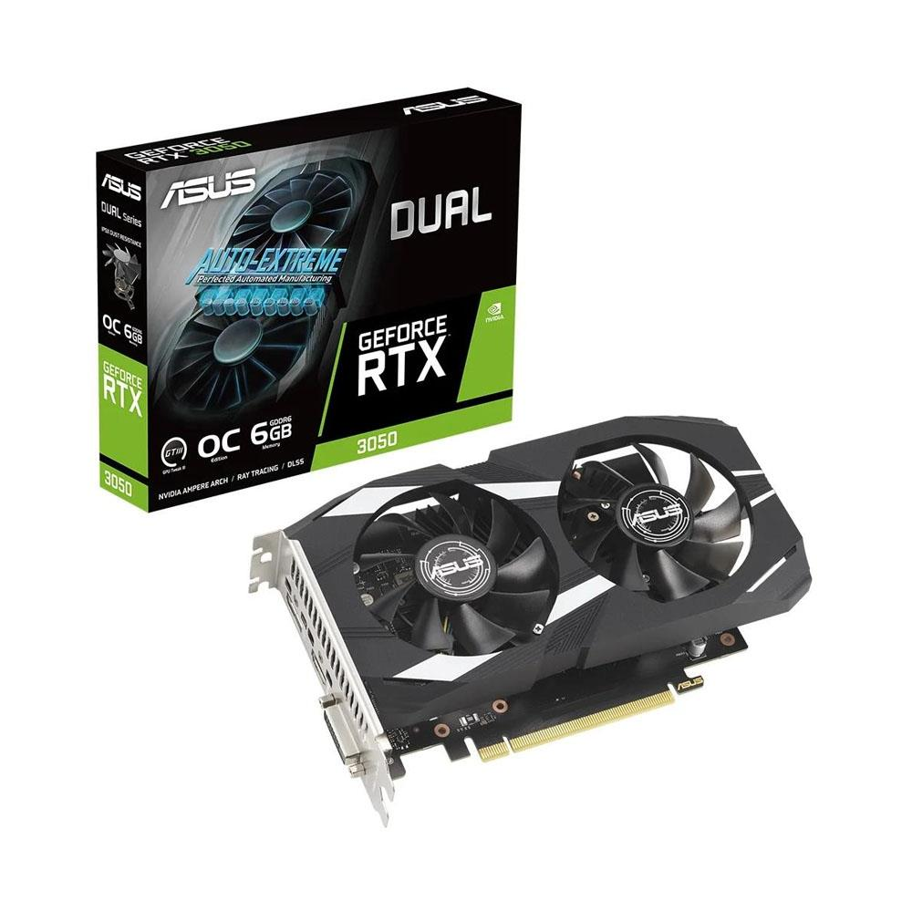 ASUS Dual GeForce RTX 3050 OC DUAL-RTX3050-O6G NVIDIA 6GB GDDR6 96Bit DX12 Gaming (Oyuncu) Ekran Kartı