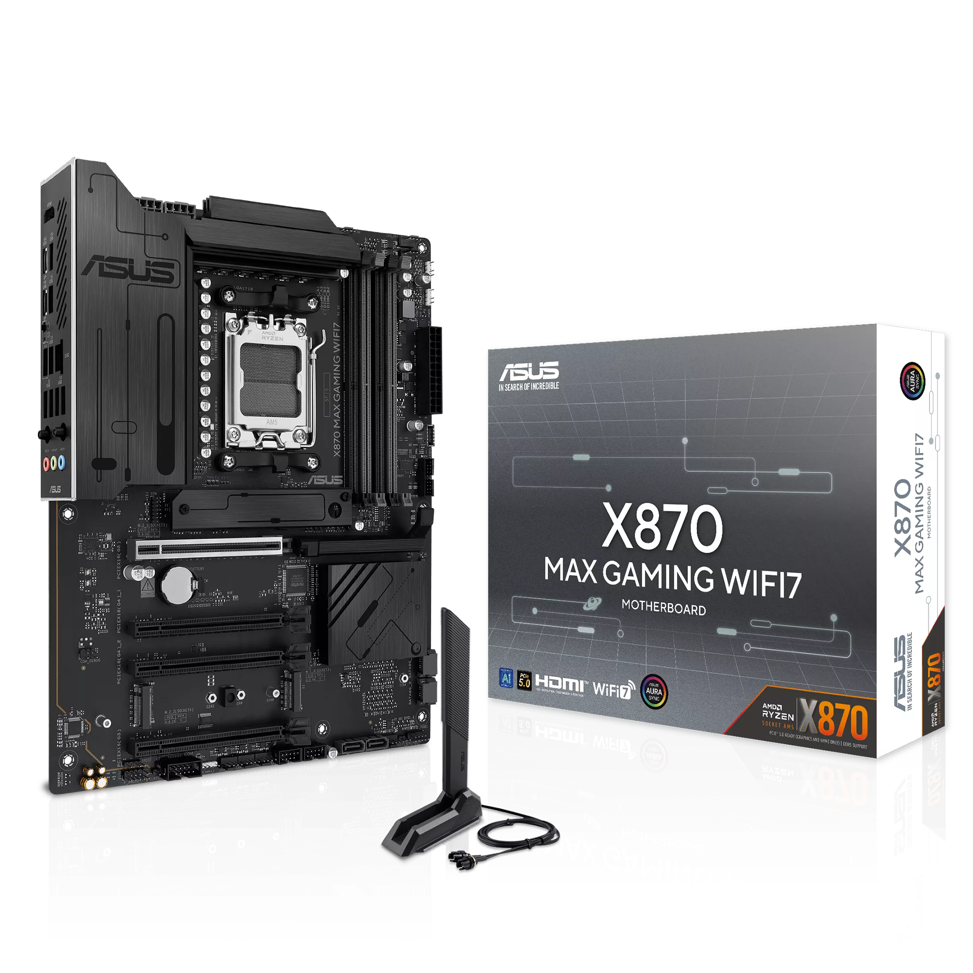 ASUS X870 MAX GAMING WIFI7 W AM5 DDR5 8000+(OC) MHz ATX Beyaz Gaming (Oyuncu) Anakart